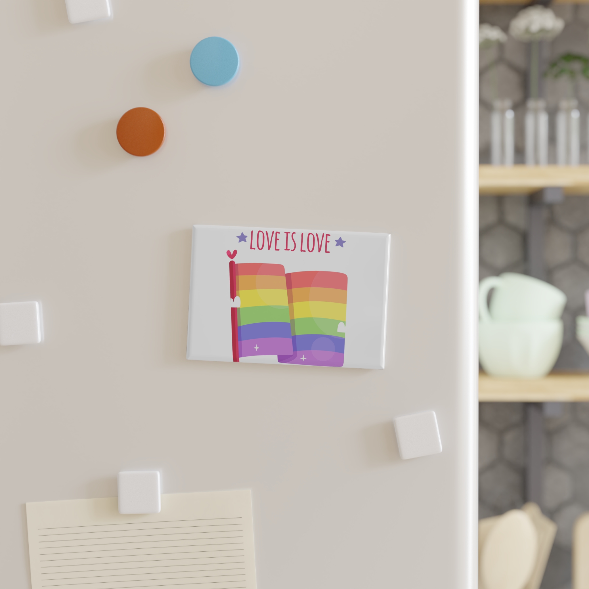 Pride Day Flag With Love Button Magnet Rectangle 1 And 10 Pcs - Image 3