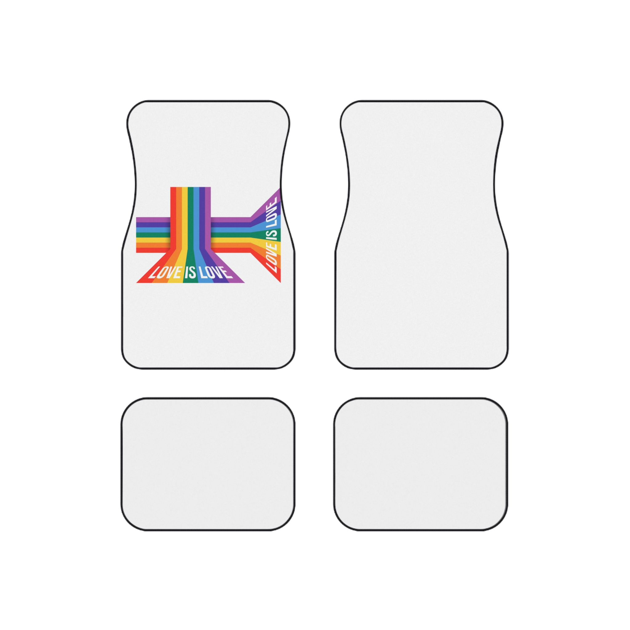 Pride Month Banner With Pride Lgbtq Rainbow Flag Vector Background Car Mats Set Of 4