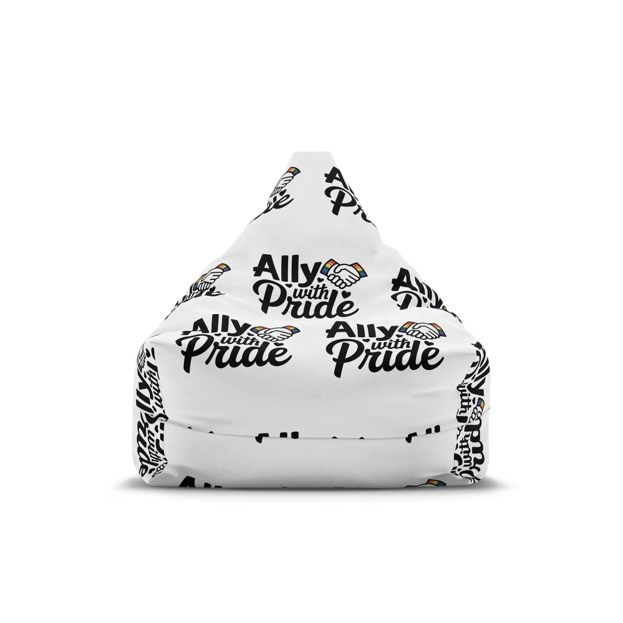 Ally With Pride T Shirt Design Isolated White Background 2 Bean Bag Chair Cover