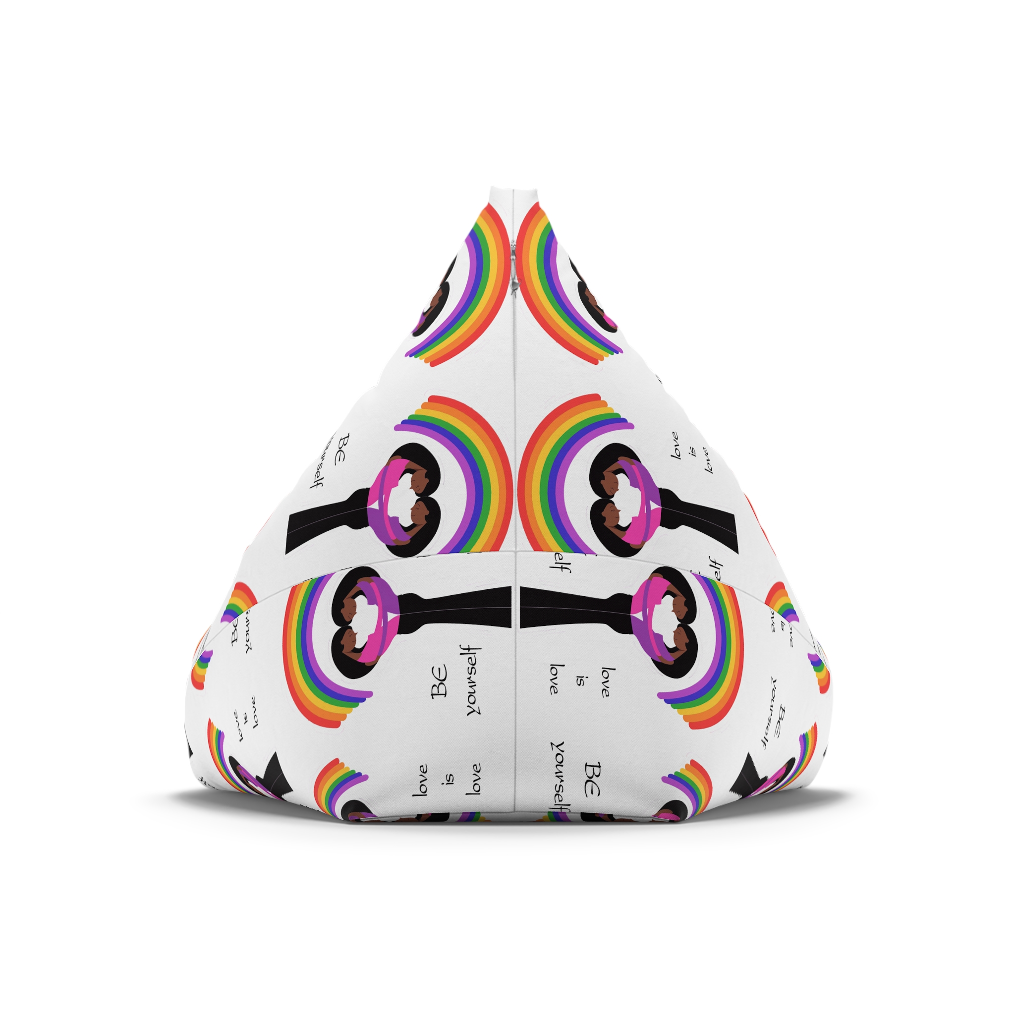 Poster Two Girls Hugging With Rainbow Bean Bag Chair Cover - Image 6