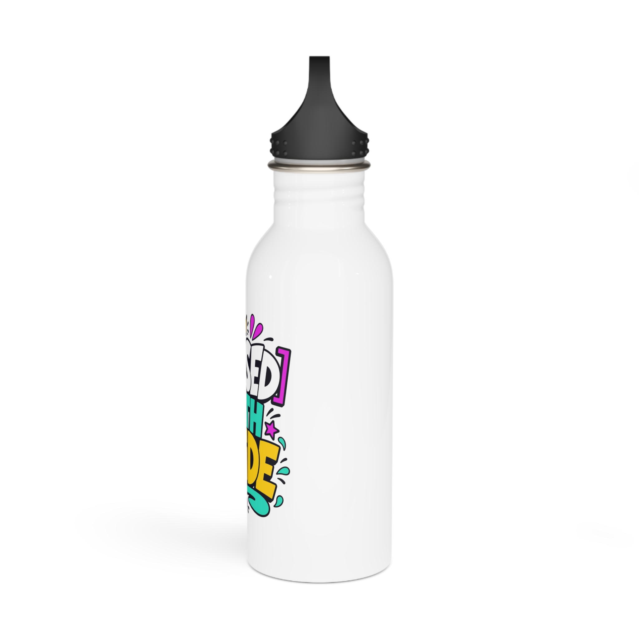 Raised With Pride Text Effect Stainless Steel Water Bottle - Image 4