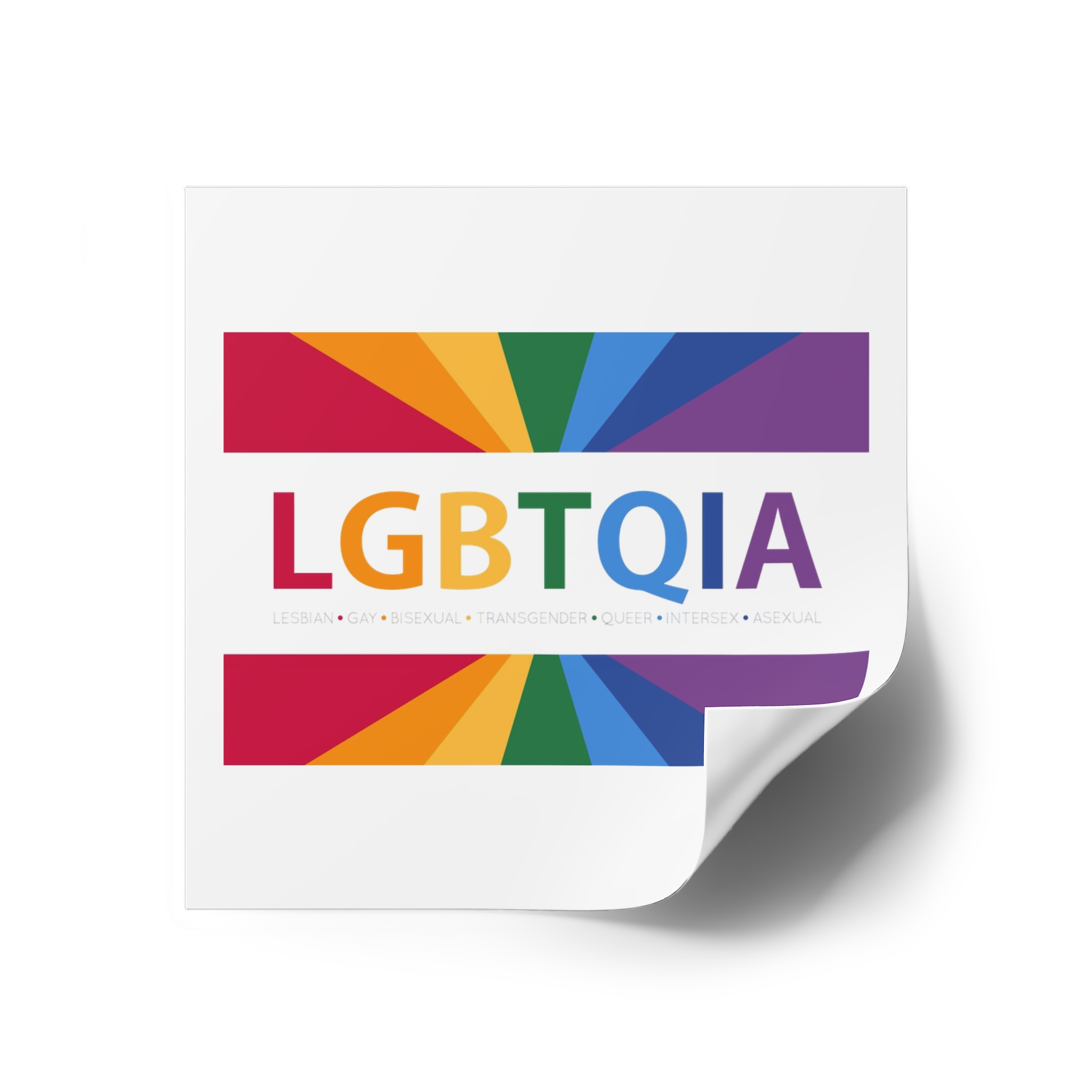 Lgbtqia Text Banner With Rainbow Background Lgbtqia Typography With Lgbt Gay Pride Flag Colours Laminate Stickers Square - Image 30