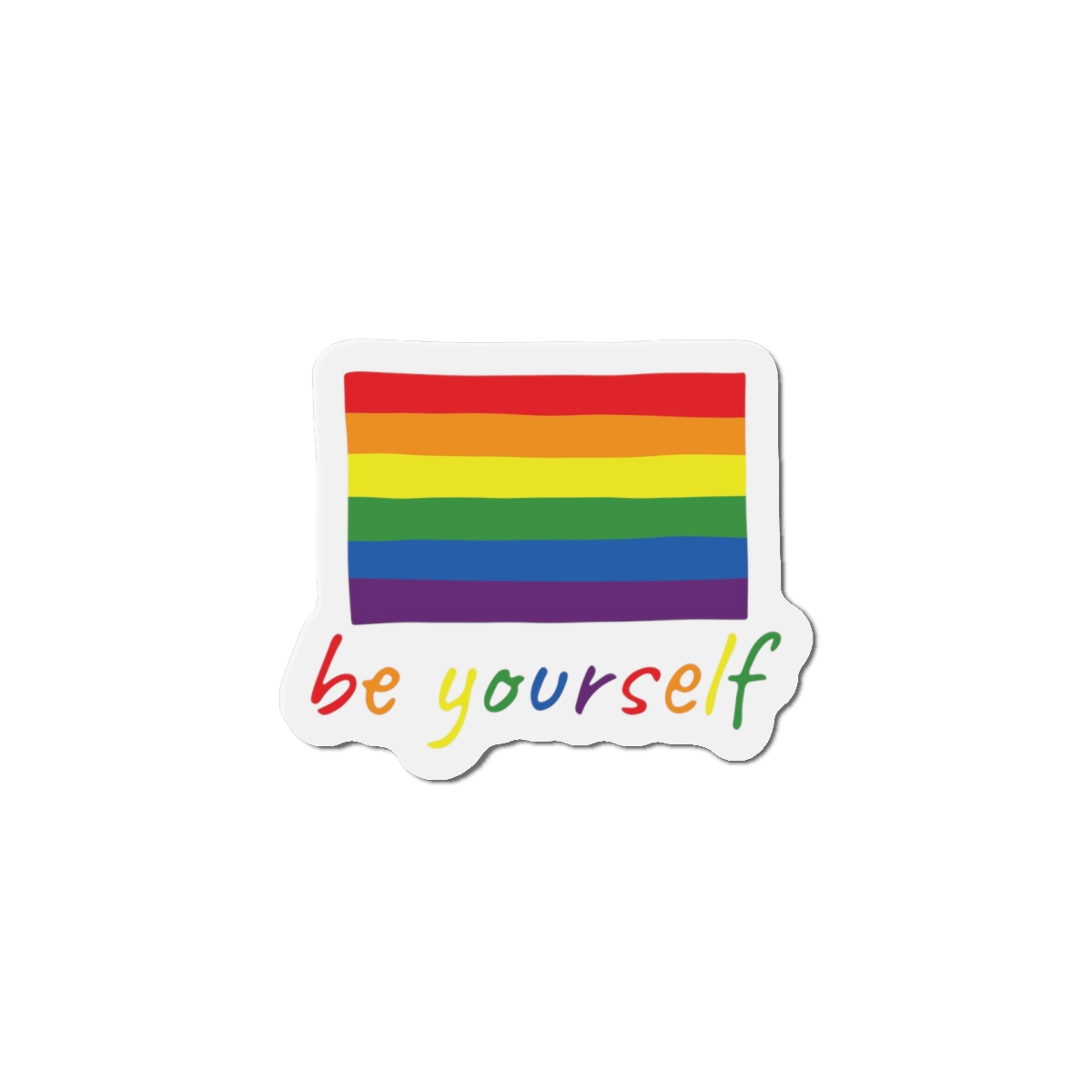 Colorful Gay Pride Flag Happy Pride Day Lgbtq Community Pride Month Vector Hand Drawn Doodle Posters Stickers Logo Cards(2) Die Cut Magnets - Image 10