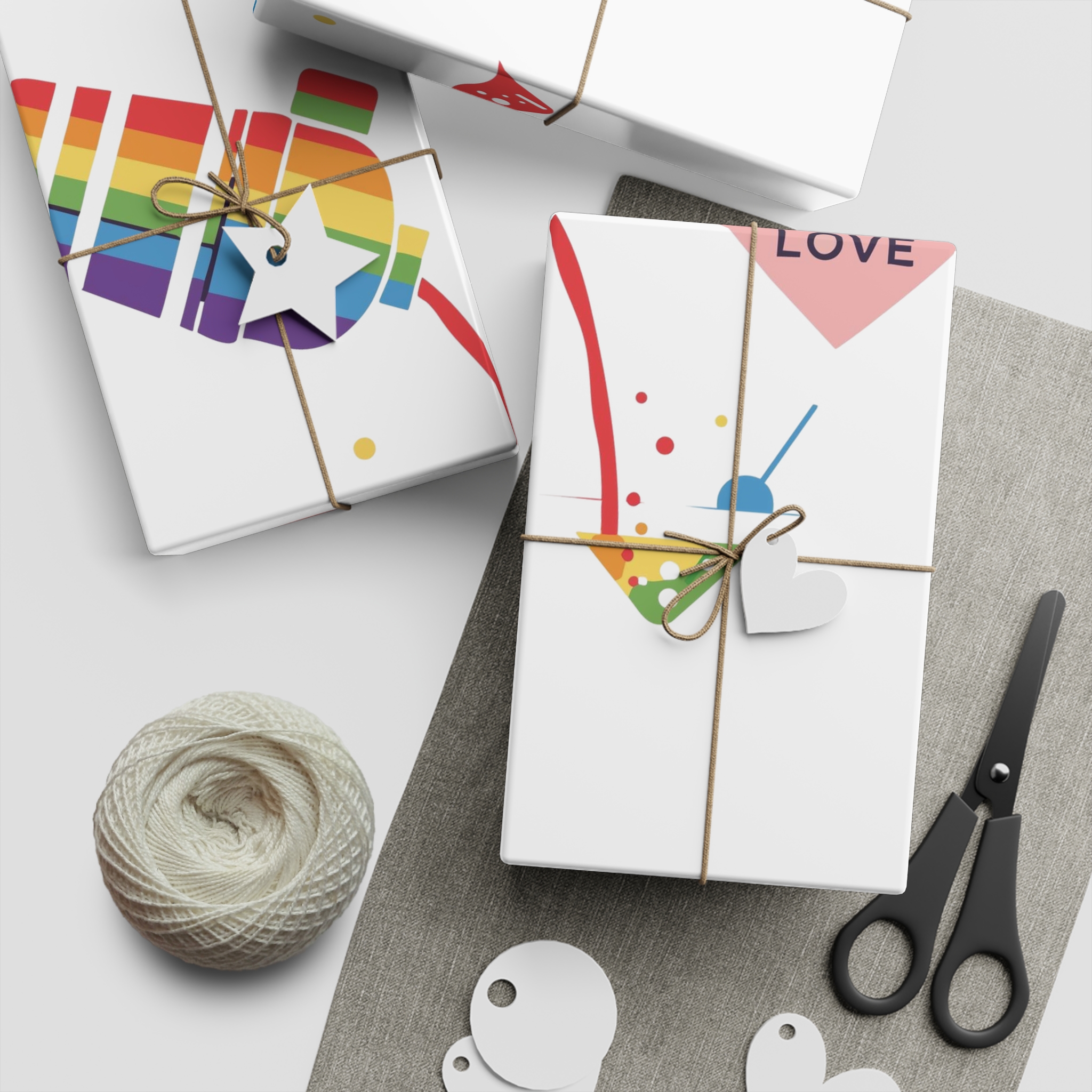 Rainbow Cocktail Shaker Pouring Drink With Heart Love Is Love Illustration Vector Gift Wrapping Paper Sheets 1pc - Image 2