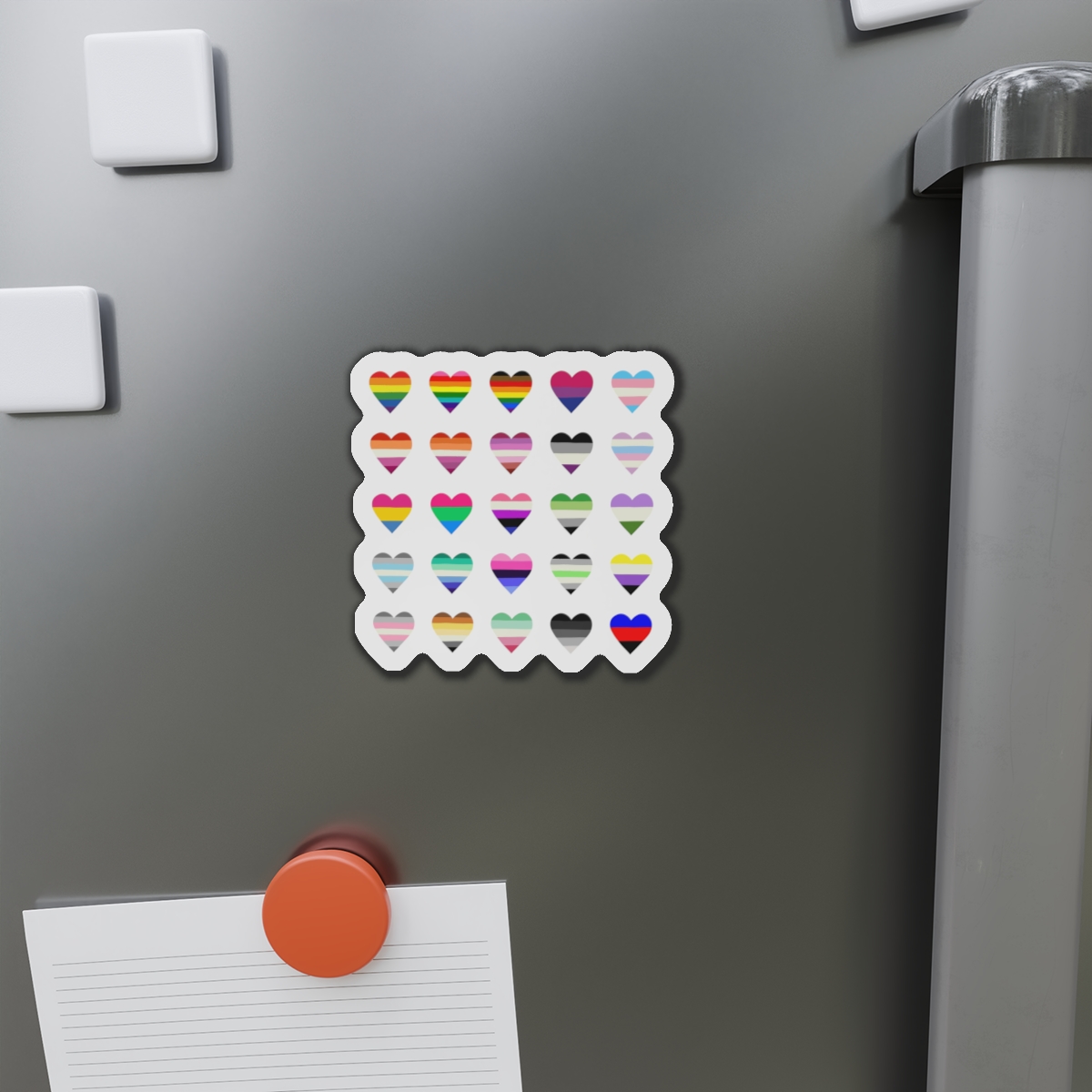 Set Colorful Lgbtq Pride Flag Heart Shape Gender Equality Sexual Identity Pride Flags Collection Lgbtqia Community Pride Month Die Cut Magnets - Image 8