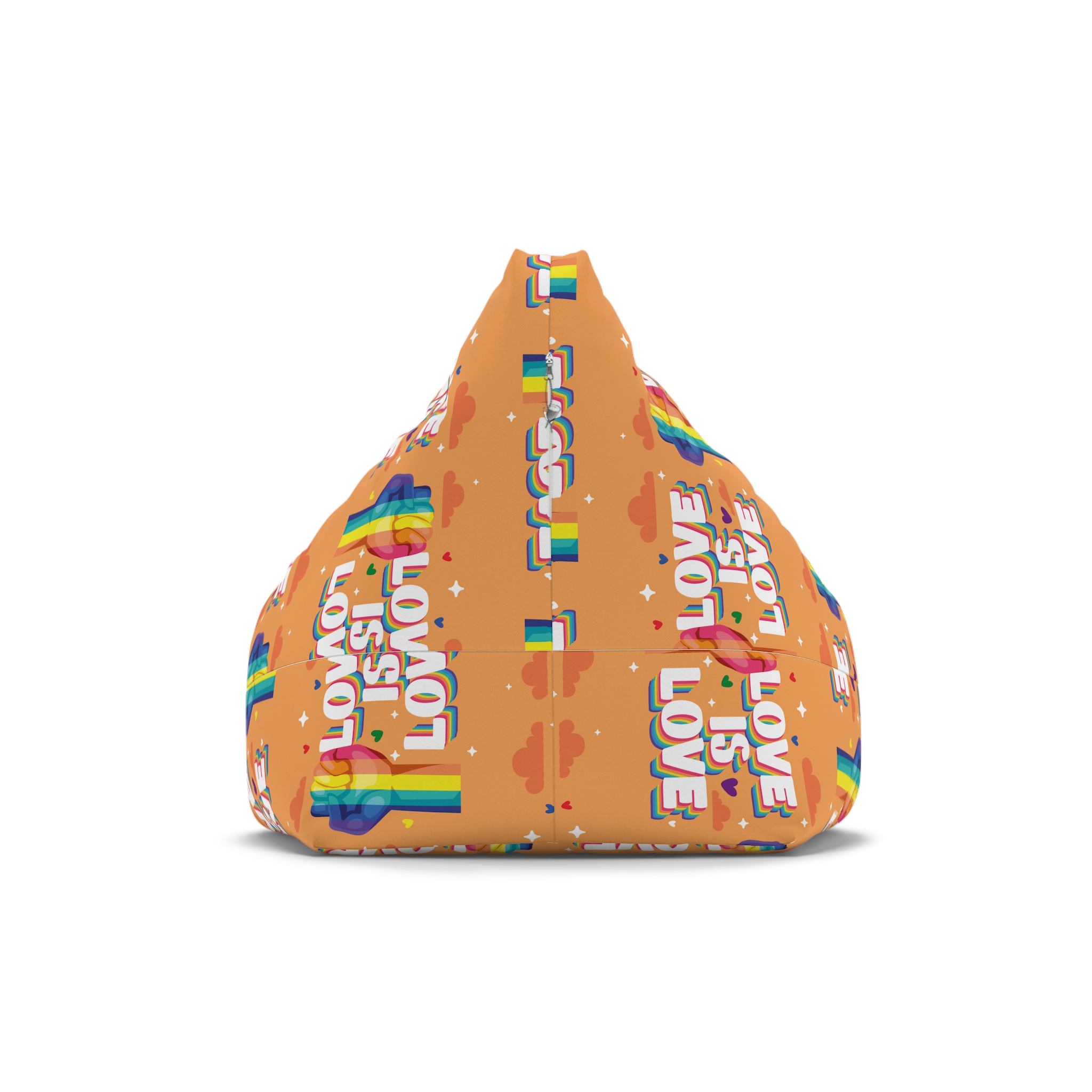 Love Is Love Lettering With Fist Bean Bag Chair Cover - Image 2