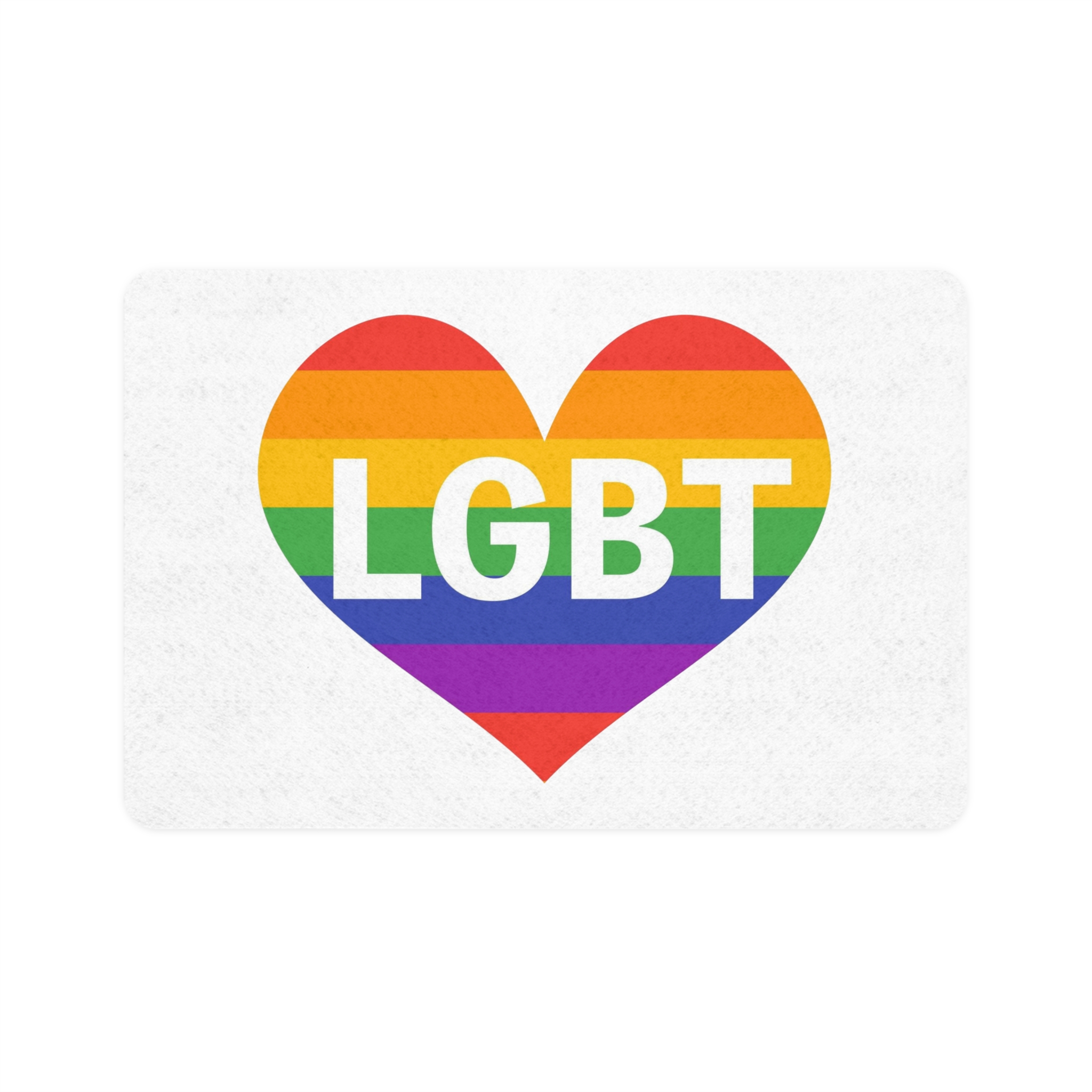 Lgbt Rainbow Colors Heart Mark Lgbt Letters Pet Food Mat 12x18
