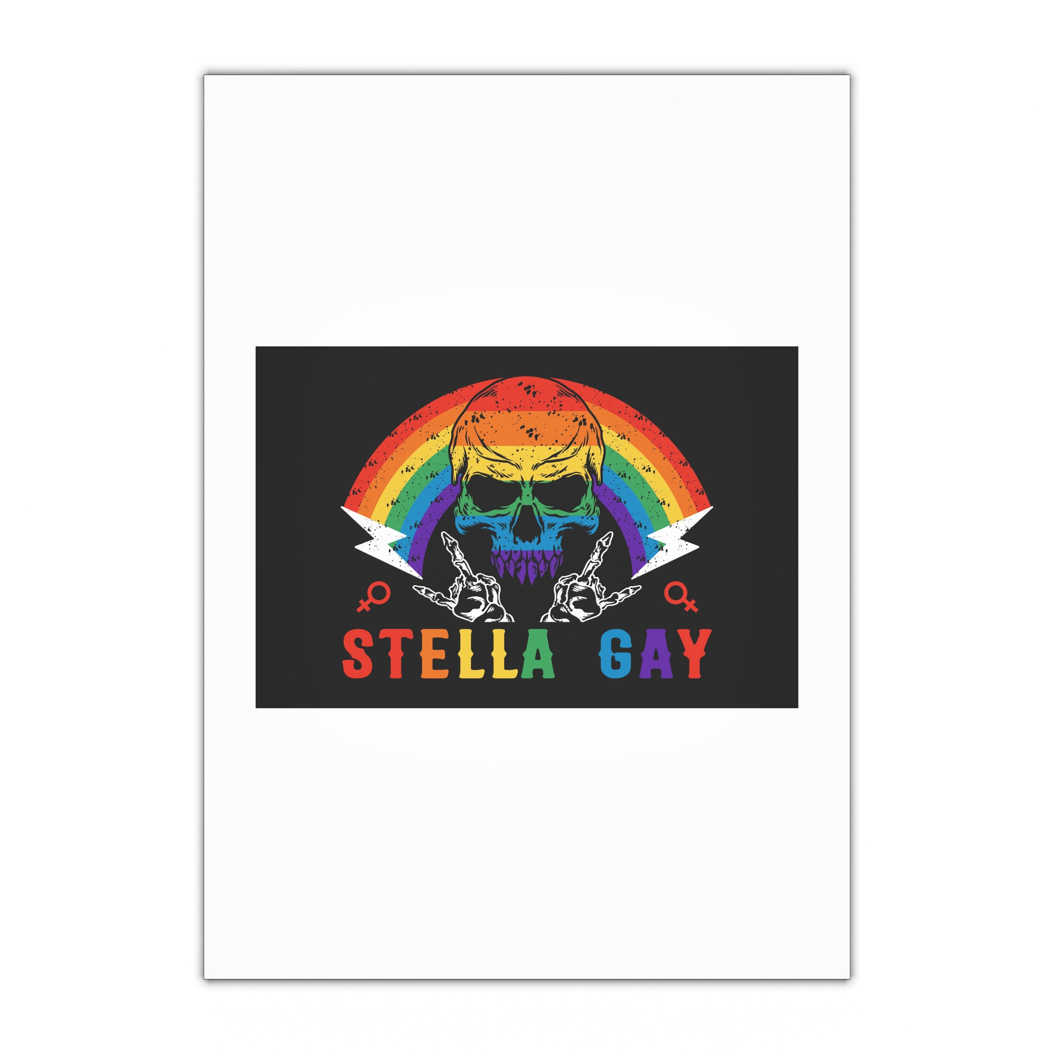 Stela Gay Skull Rainbow Gay Pride Vector T Shirt Gift Wrapping Paper Sheets 1pc