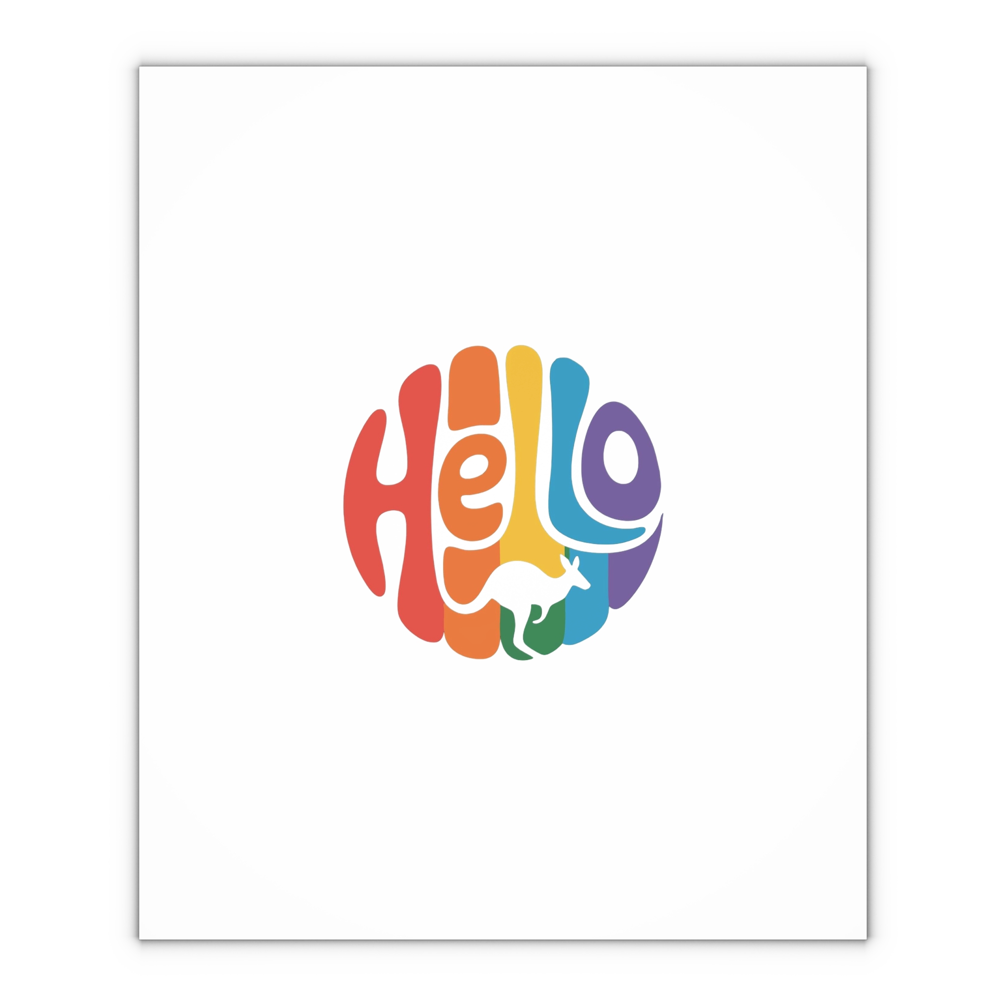 Hello Multicolor Logo Gift Wrapping Paper Sheets 1pc - Image 4