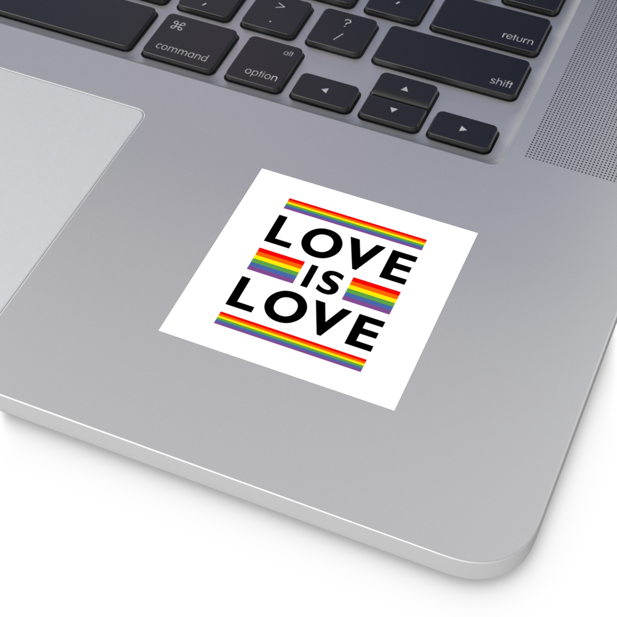 Love Is Love Lgbt Flag Symbol Pride Month Symbol Laminate Stickers Square - Image 11