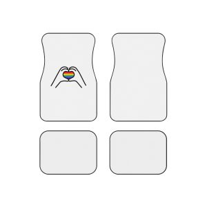 Lgbt Concept Heart Colors Lgbtq Flag Love Is Love Shape Heart Icon Lgbt Car Mats Set Of 4