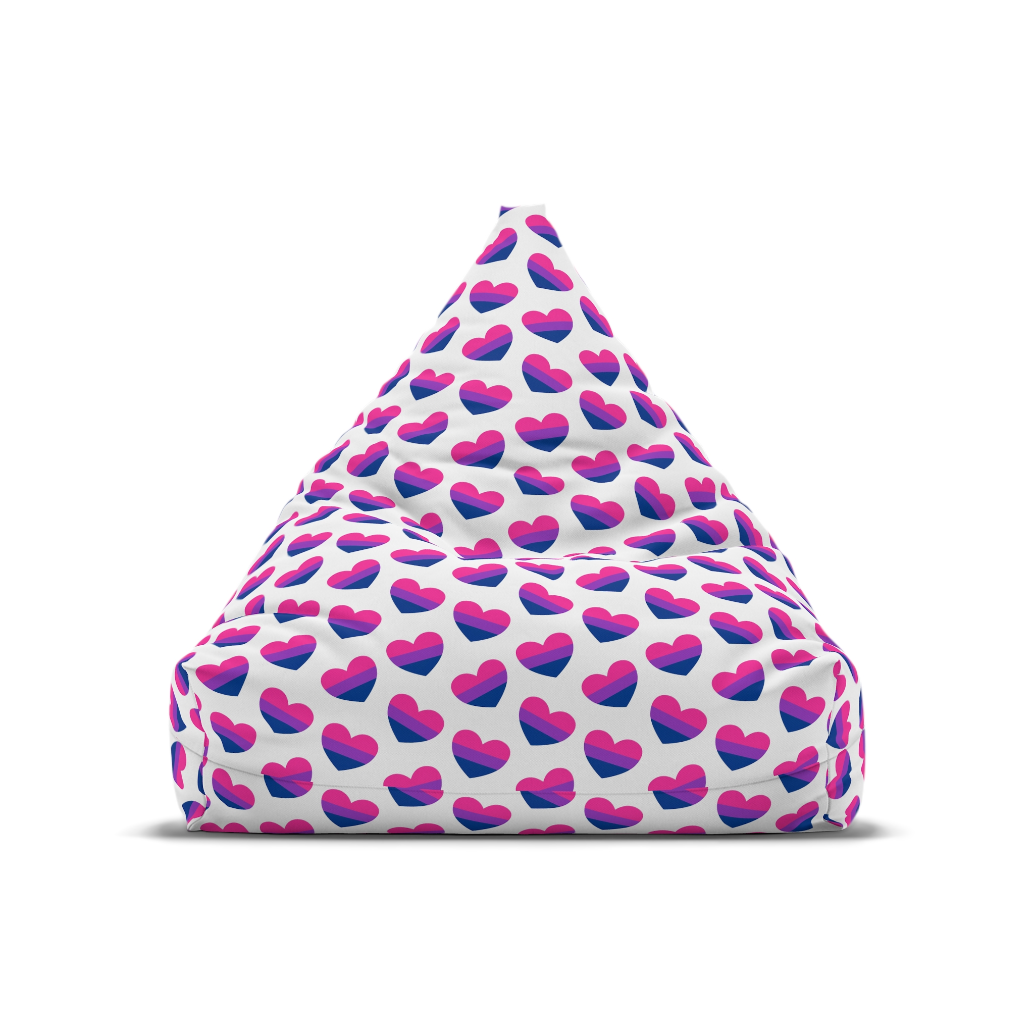 Vector Seamless Pattern Bisexual Flag Heart Bean Bag Chair Cover - Image 5