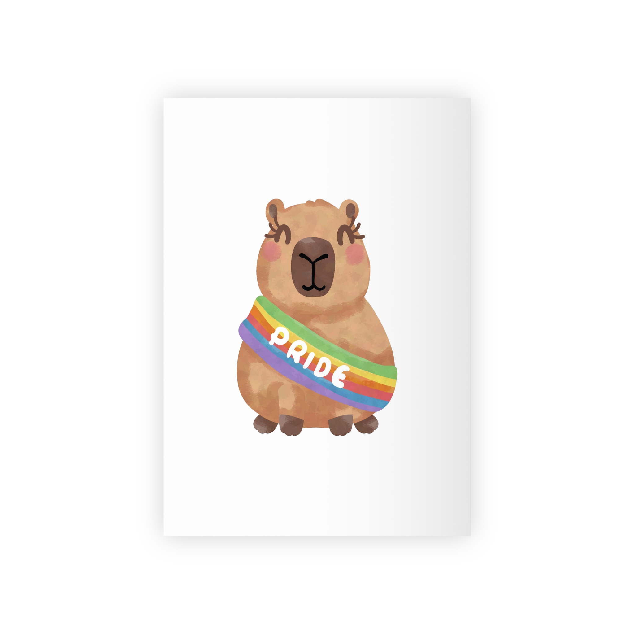 Cute Capybara With Rainbow Pride Sash Illustration Gift Wrapping Paper Rolls 1pc