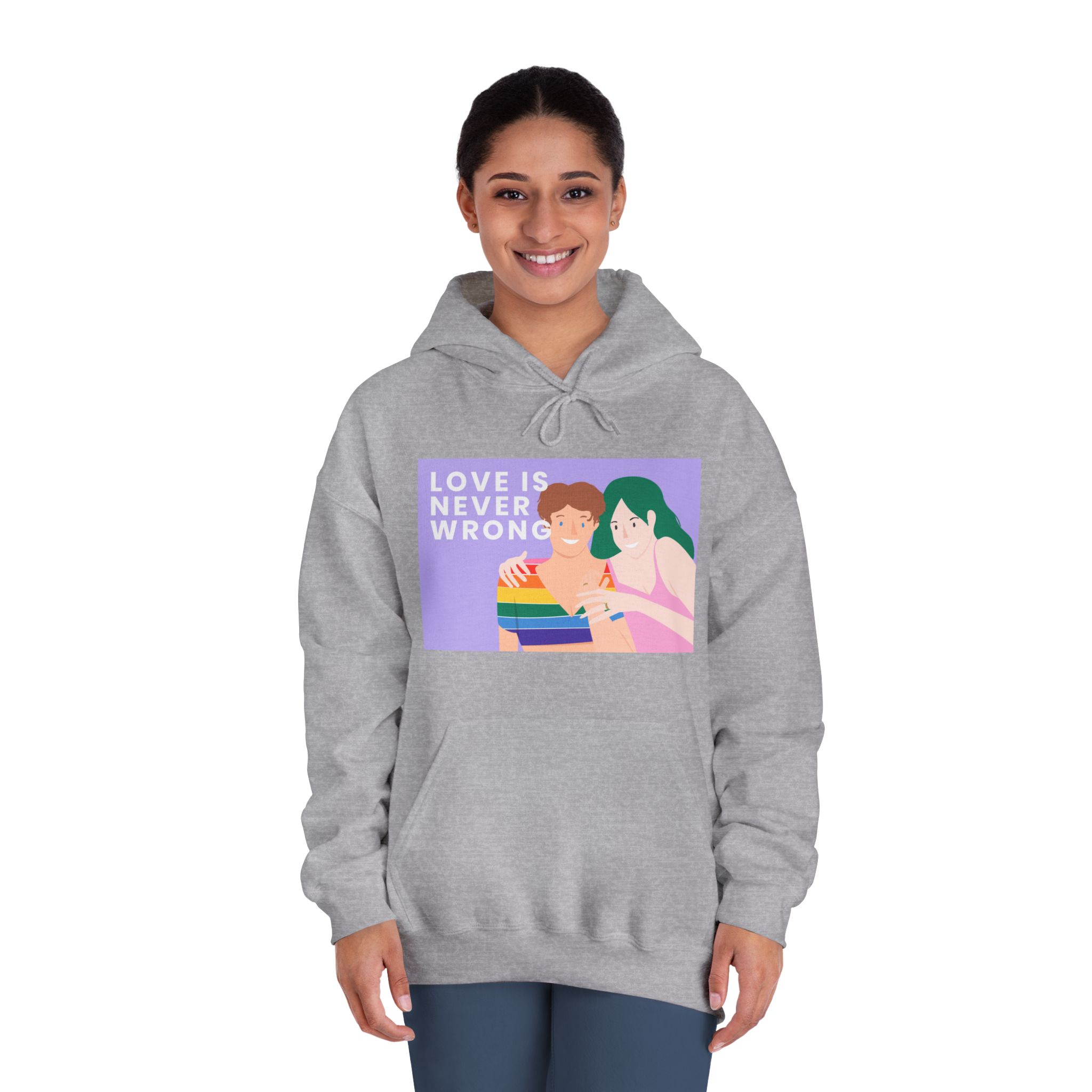 Lgbtq Gay Couple Banner Template Pride Month Unisex Dryblend Hooded Sweatshirt - Image 16