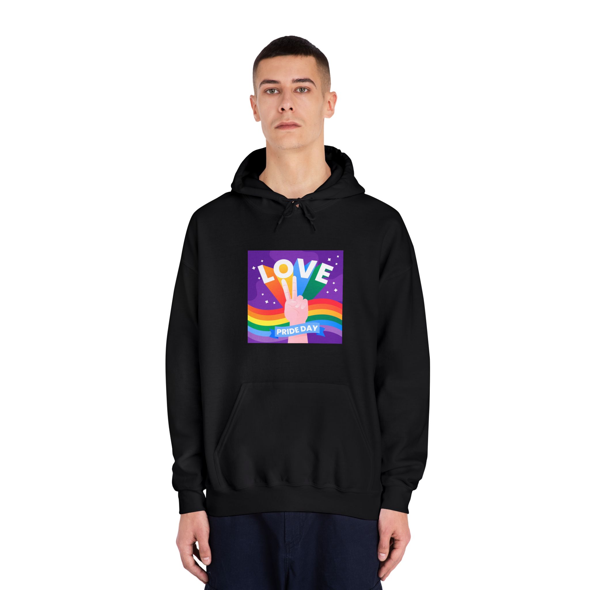 Pride Day Event Message Design Unisex Dryblend Hooded Sweatshirt - Image 11