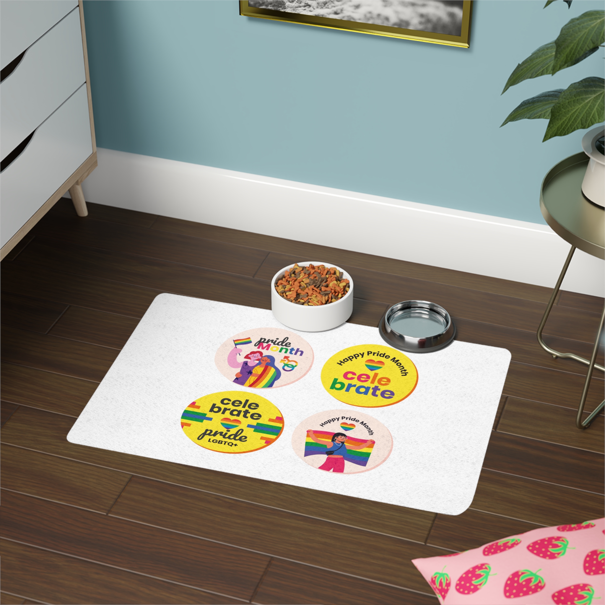 Flat Pride Month Labels Collection (1) Pet Food Mat 12x18 - Image 4