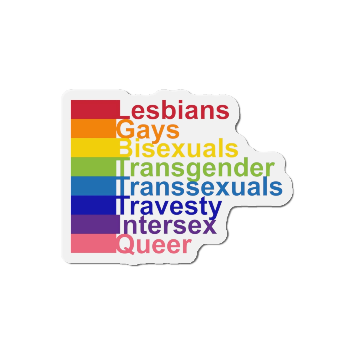 Lgbt Concept Motivating Phrase Colors Rainbow Decoding Abbreviations Lgbt Lesbian Gay Bisexual Transgender Transsexual Travesty Intersex Queer Die Cut Magnets - Image 10