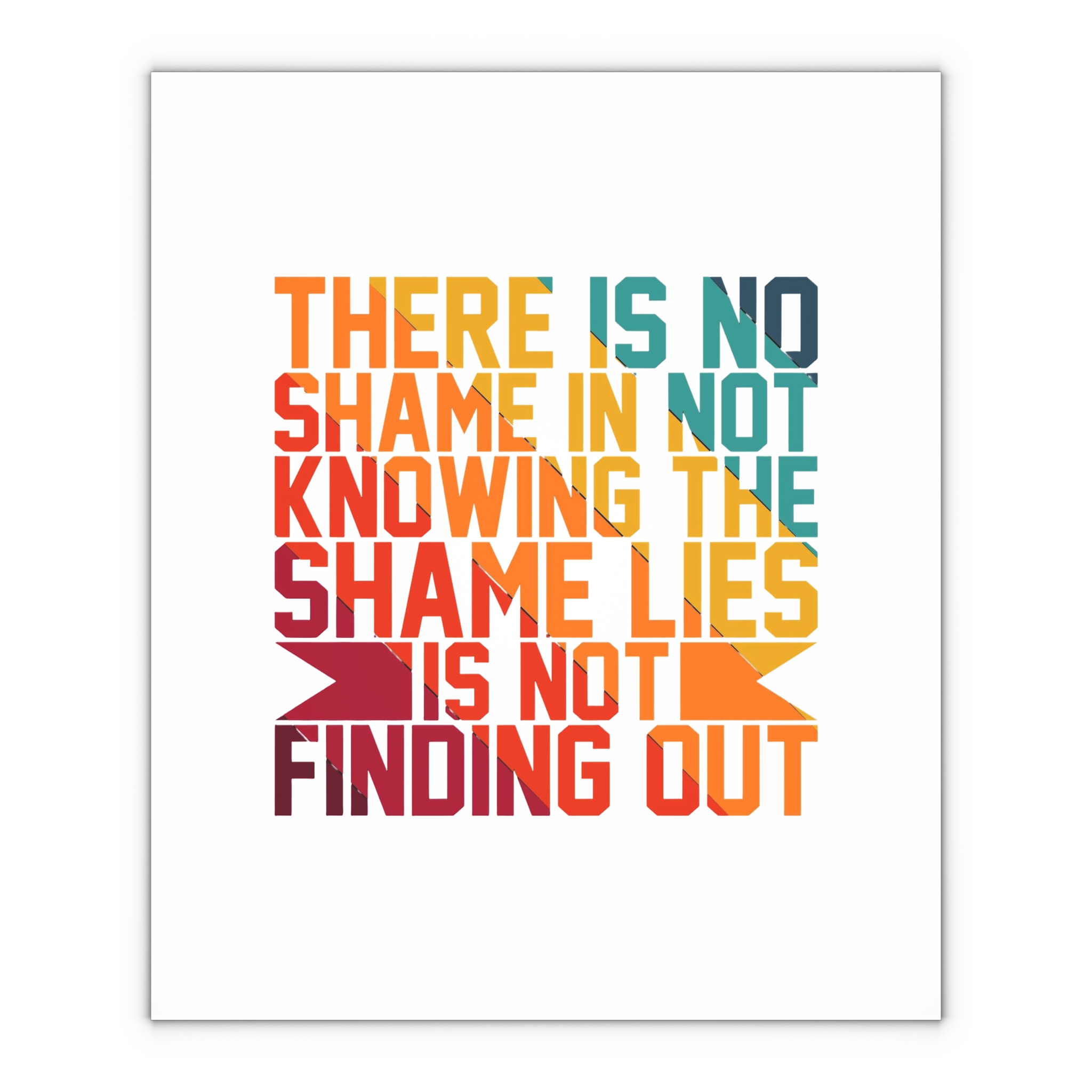 There Is No Shame Is Knowing Shame Lies Is Finding Out Typography Tshirt Design Gift Wrapping Paper Sheets 1pc - Image 4