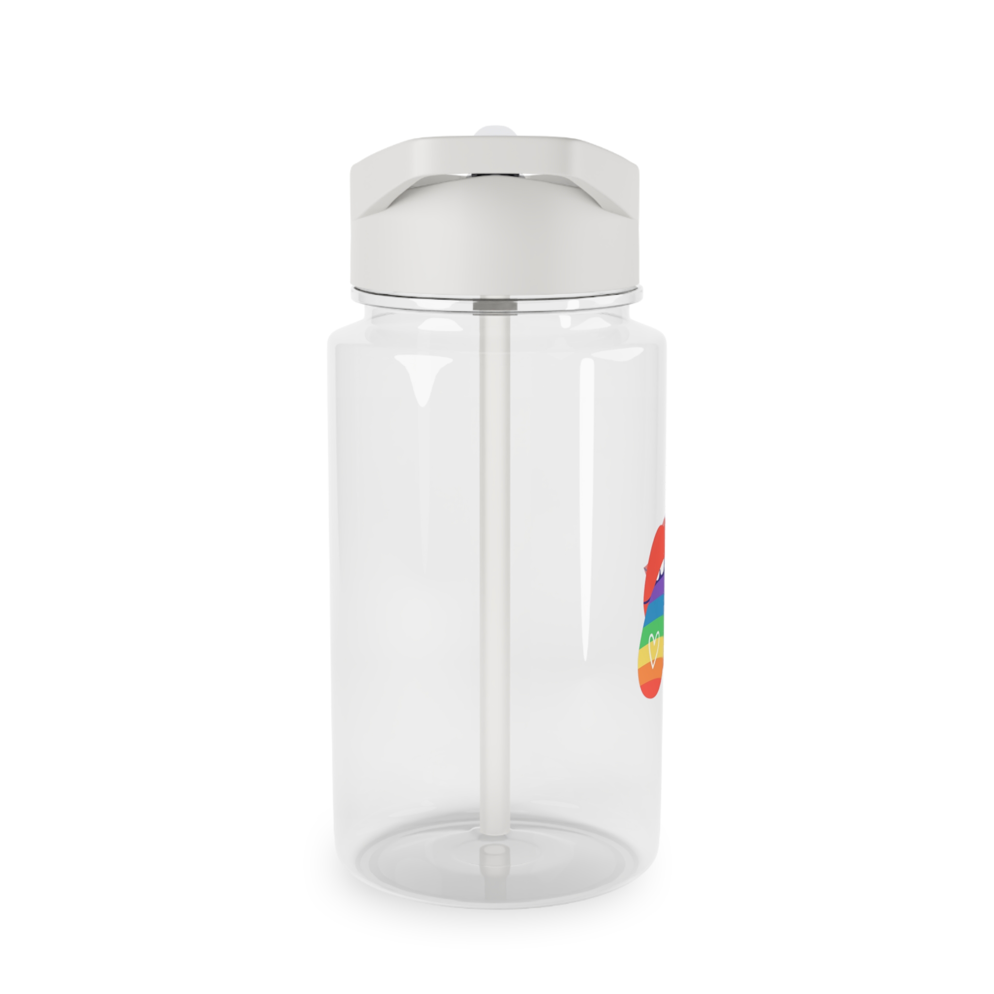 Open Red Lips With Rainbow Tongue Hand Drawn Vector Illustration Tritan Water Bottle - Image 4