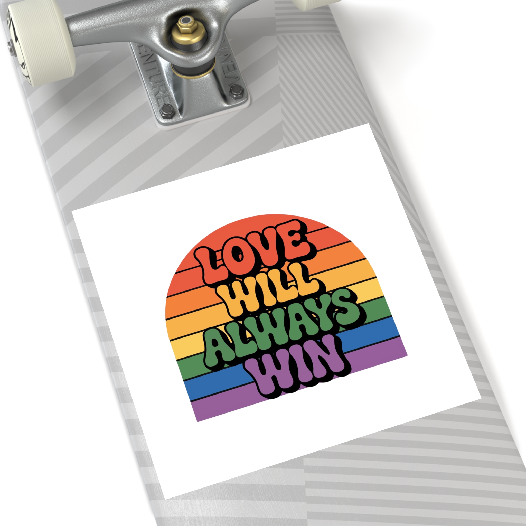 Love Will Always Win Pride Celebration Laminate Stickers Square - Image 64