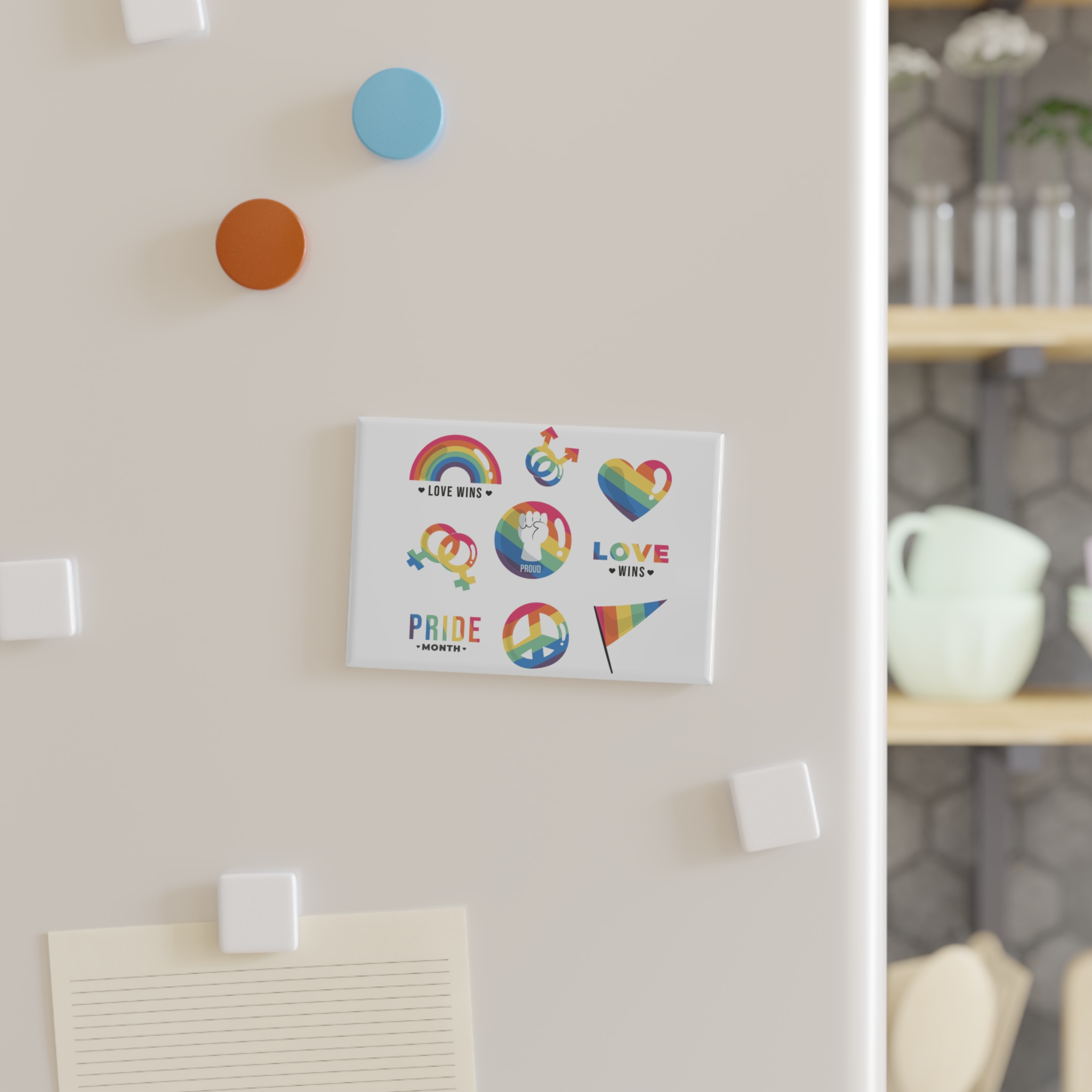 Flat Lgbt Pride Month Symbols Collection Button Magnet Rectangle 1 And 10 Pcs - Image 7