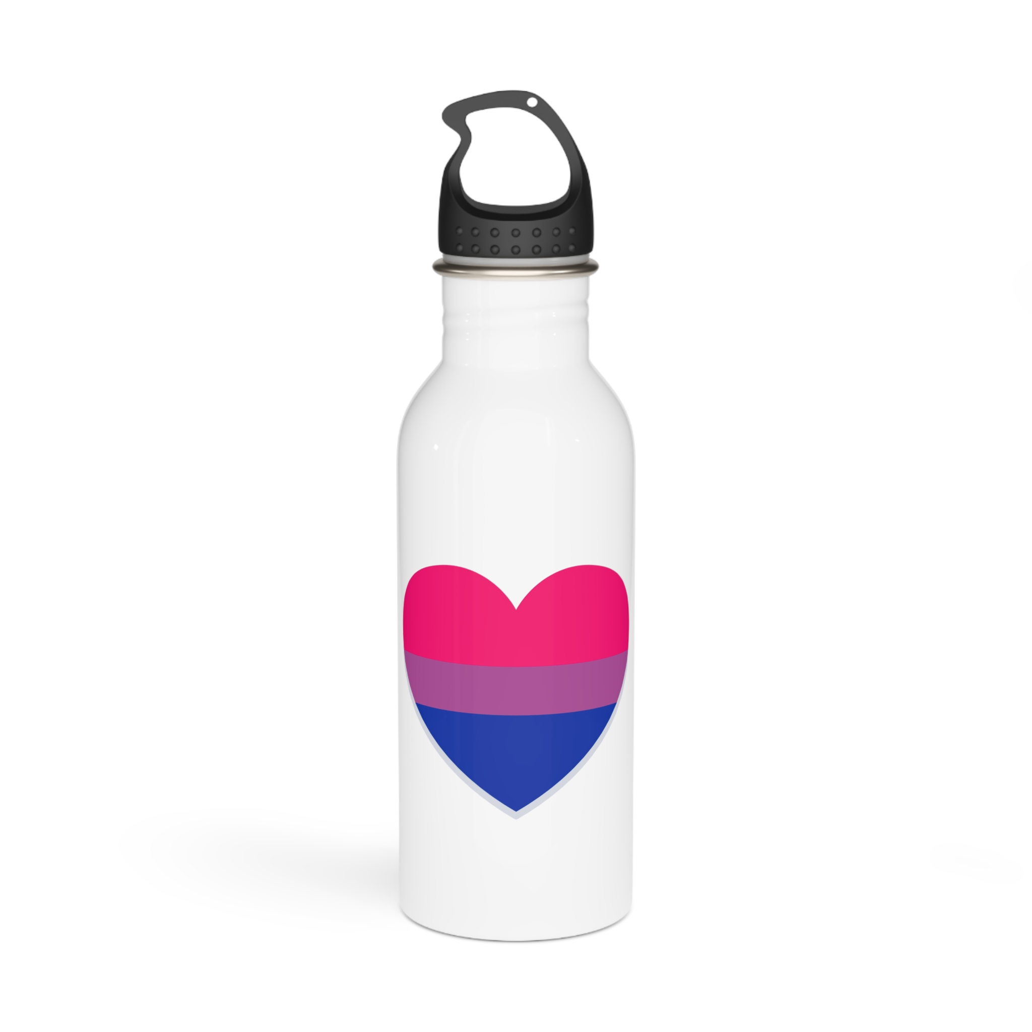 Bisexual Flag Heart Shape Stainless Steel Water Bottle