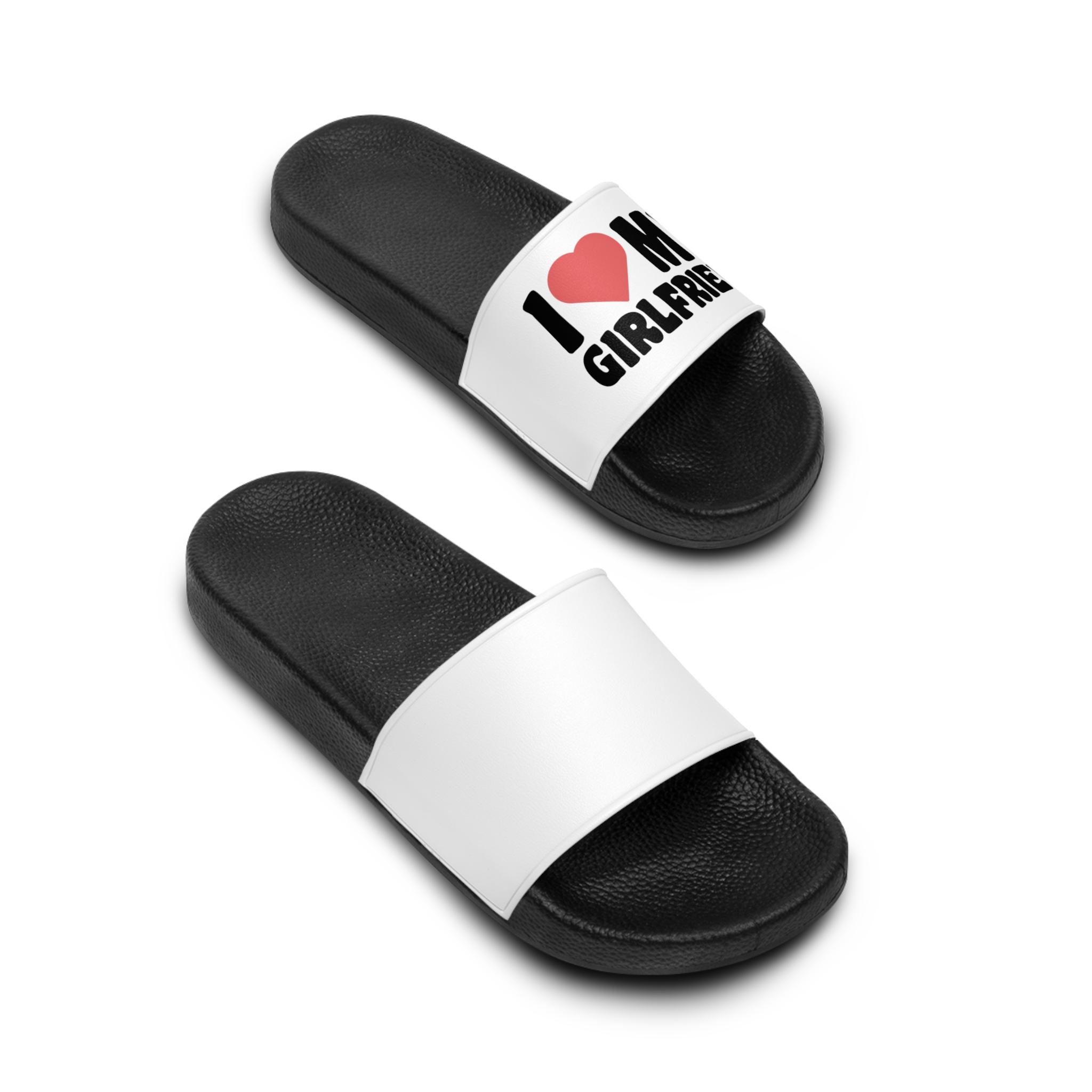 I Love My Girlfriend Iheart My Girlfriend (1) Mens Slide Sandals - Image 4