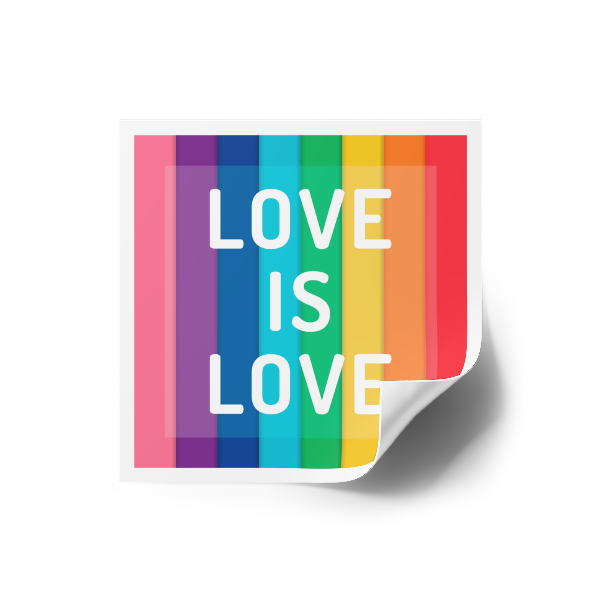 Rainbow Colored Background With Love Is Love Concept Pride Month Laminate Stickers Square - Image 6