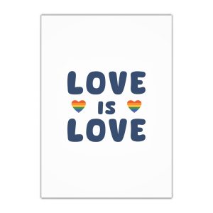 Vector Illustration With Text Love Is Love With Rainbow Heart Symbols Representing Lgbtq Gay Pride Gift Wrapping Paper Sheets 1pc