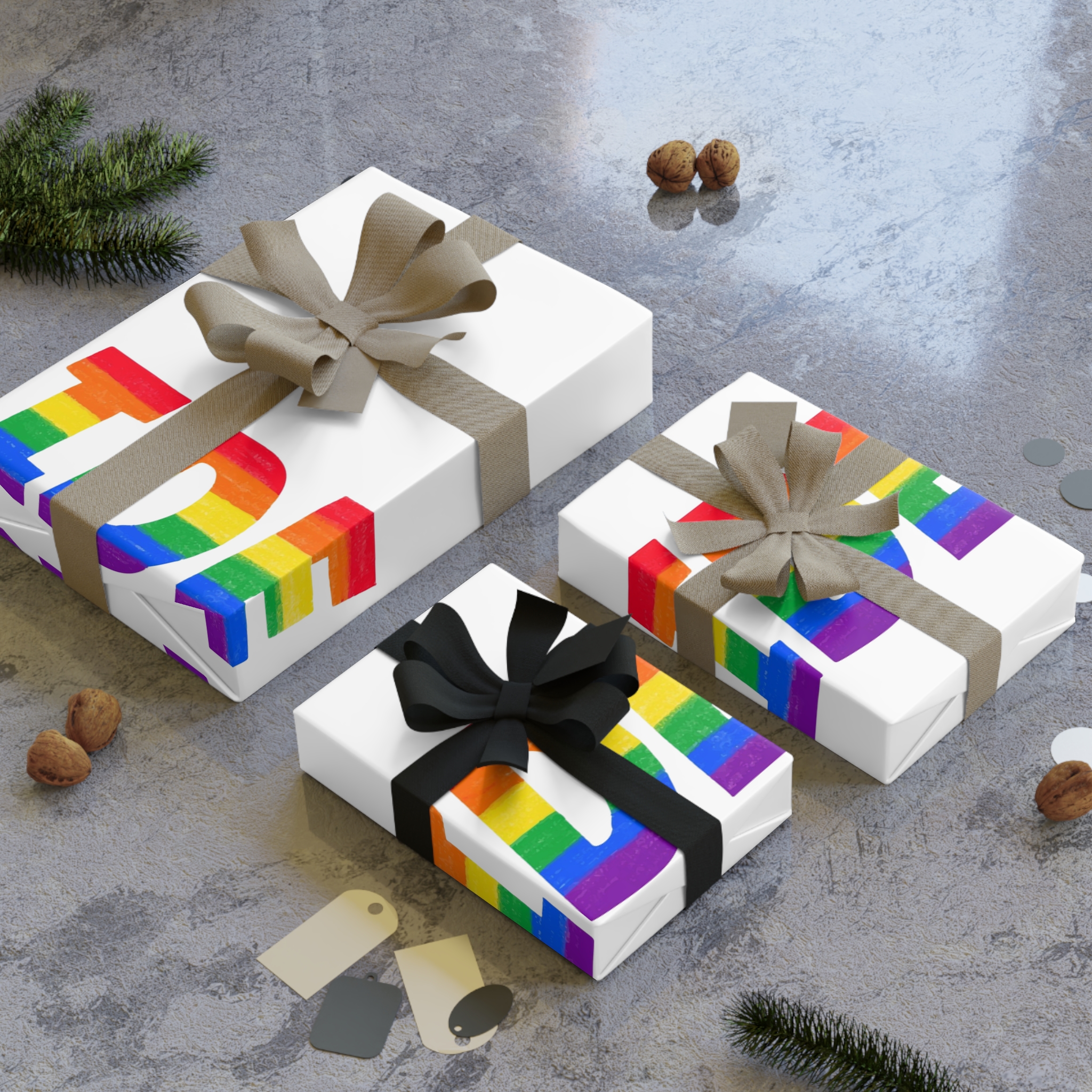Word Pride Rainbow Lgbtq Gay Flag Colors Lettering Lgbt Month Pencil Crayon Textured Isolated Gift Wrapping Paper Rolls 1pc - Image 8