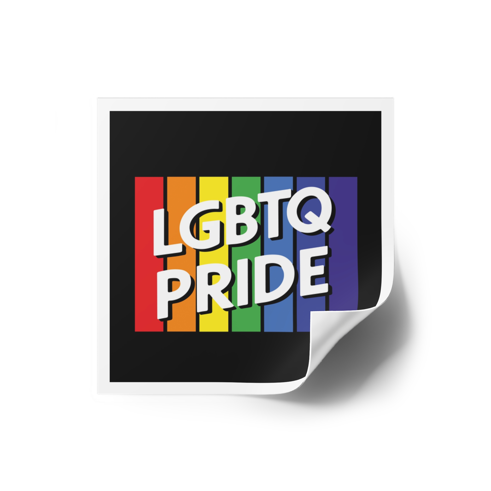 Rainbow Colored Sign That Says Rainbow Pride Pride Laminate Stickers Square - Image 2