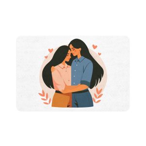 Indian Lesbian Couple Love Hugging Pet Food Mat 12x18