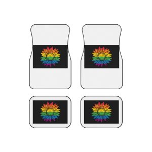 Sunflower Pride Rainbow Premium Vector T Shirt(1) Car Mats Set Of 4