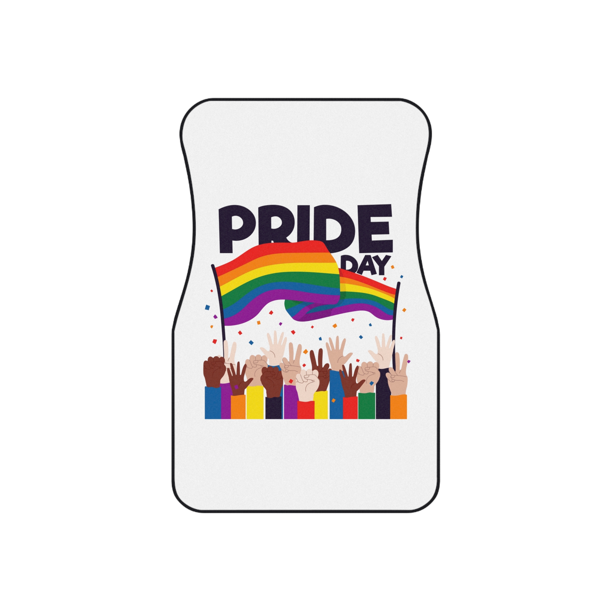 Pride Day Event With Rainbow Flag Theme Car Mats Set Of 4 - Image 2