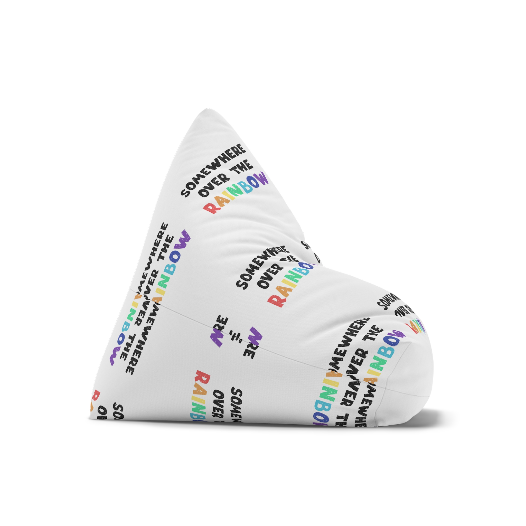 Vector Illustration With Hand Drawn Lettering Rainbow Bean Bag Chair Cover - Image 7