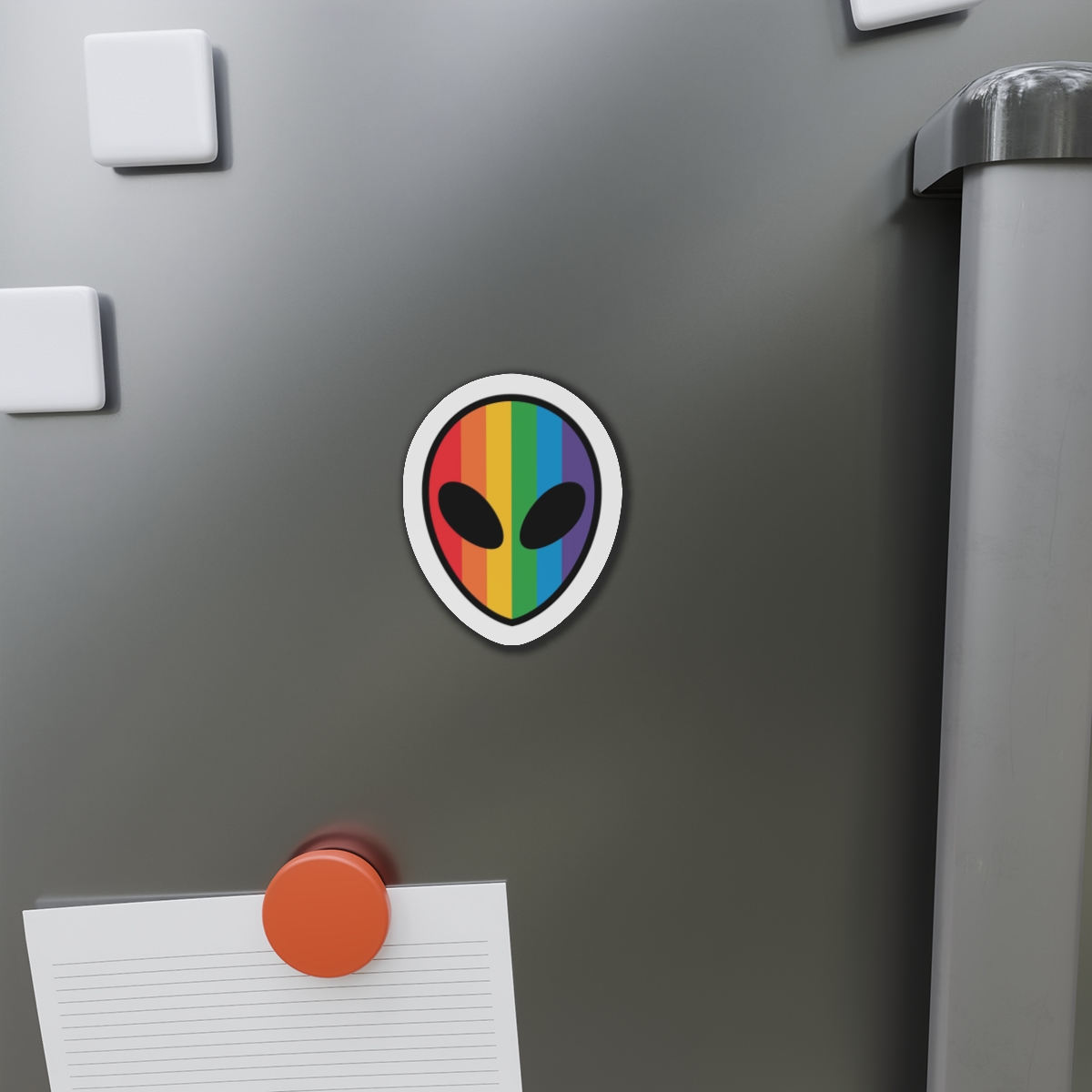 Rainbow Alien Head Lgbt Pride Illustration Die Cut Magnets - Image 8