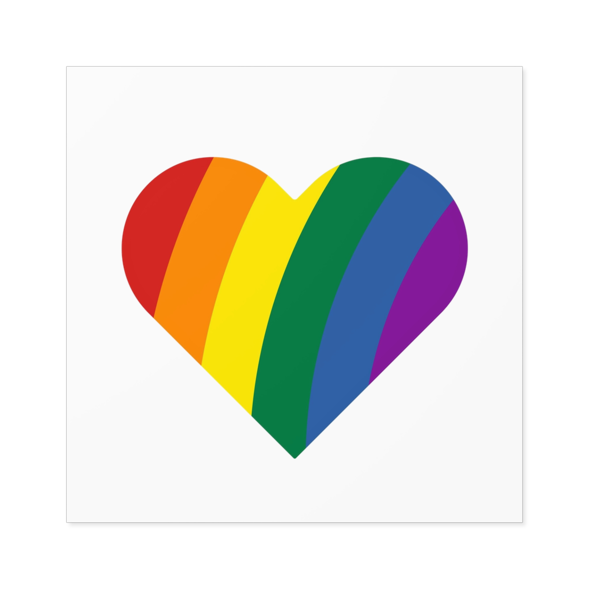 Minimalist Pride Heart Filled With Rainbow Colors Laminate Stickers Square - Image 25