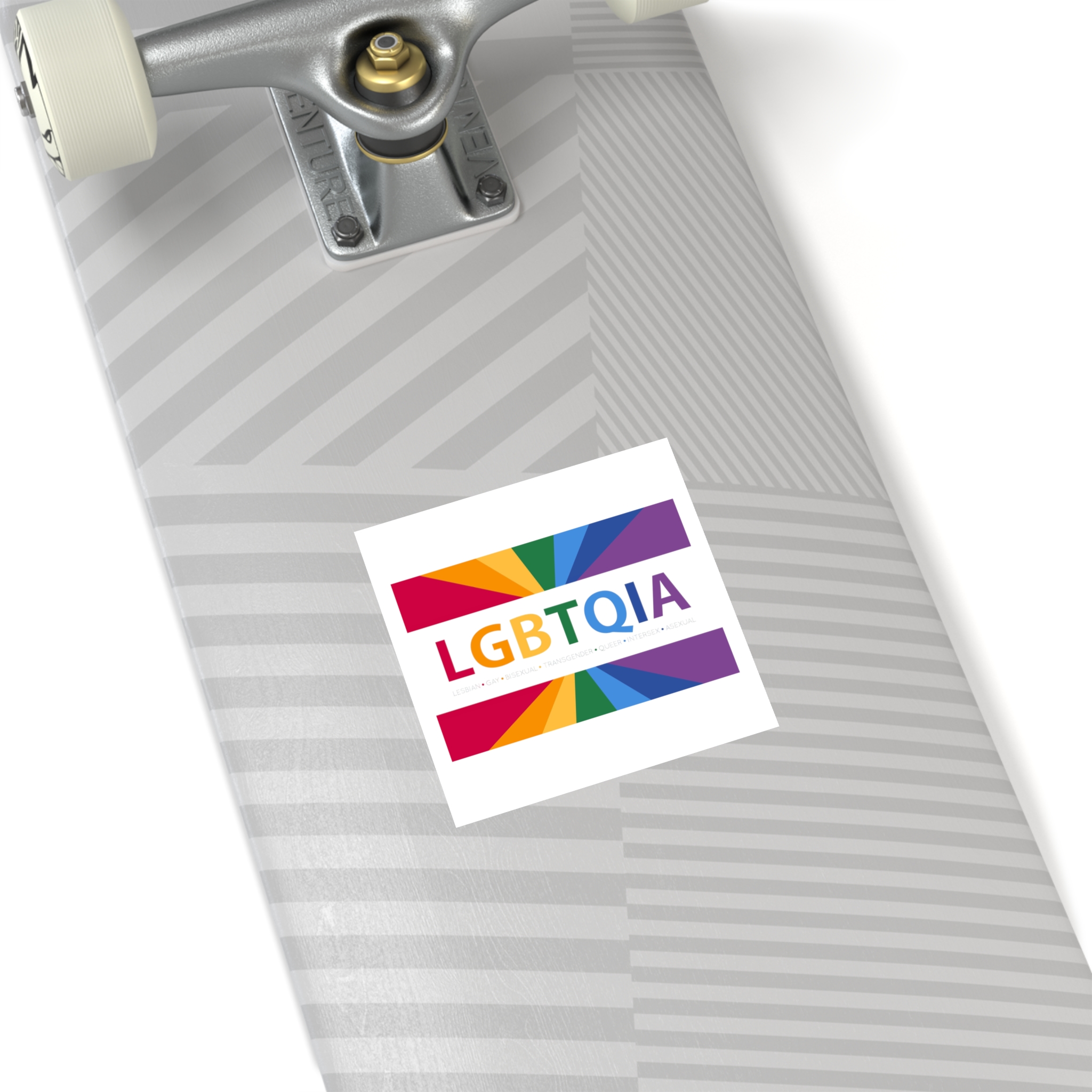 Lgbtqia Text Banner With Rainbow Background Lgbtqia Typography With Lgbt Gay Pride Flag Colours Laminate Stickers Square - Image 28