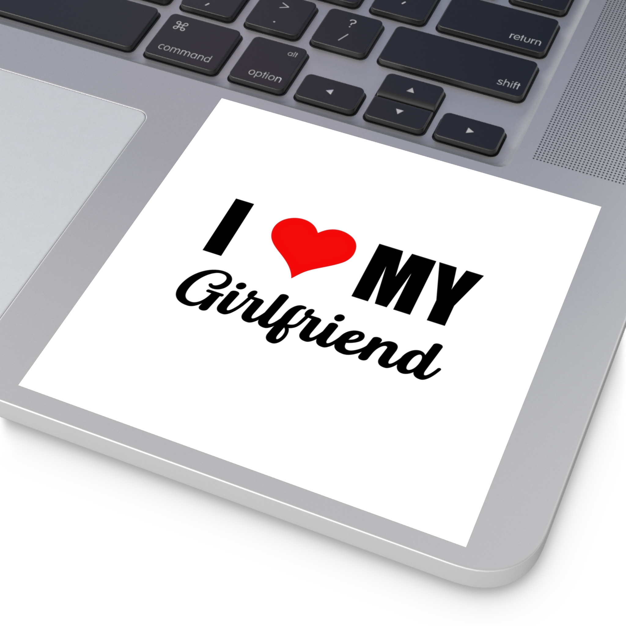 I Love My Girlfriend Valentine T Shirt Design Laminate Stickers Square - Image 35