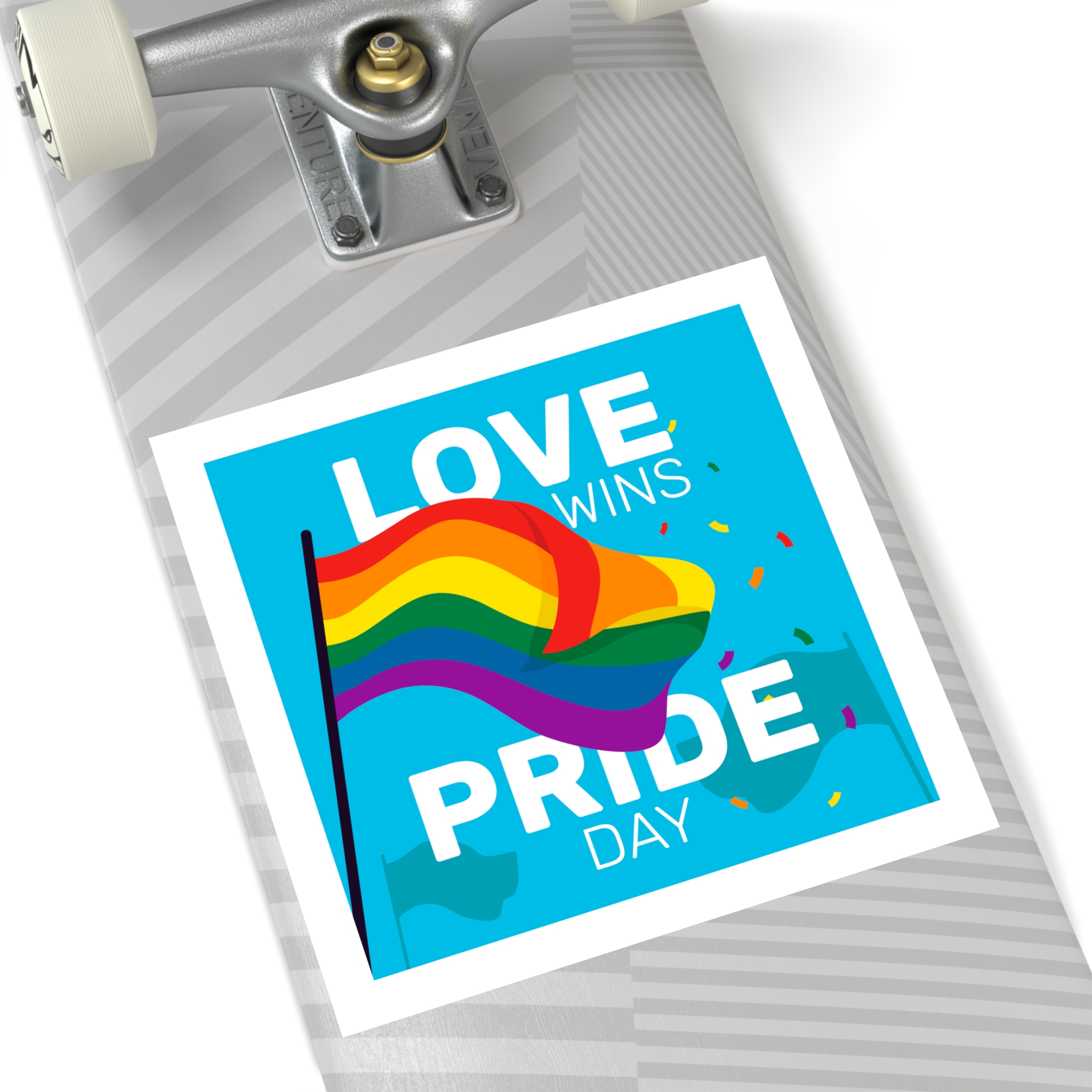 Pride Day Event With Rainbow Flag Laminate Stickers Square - Image 52