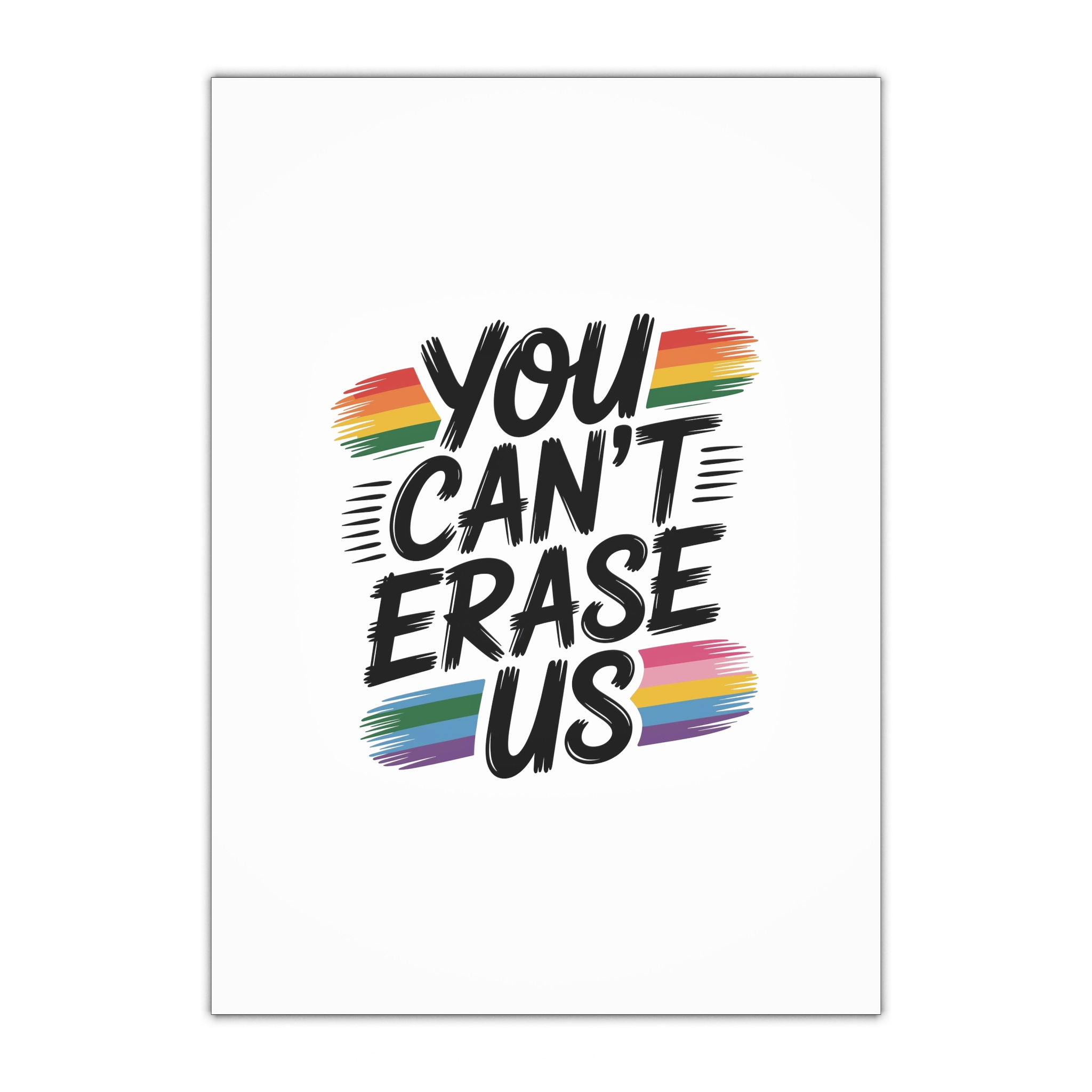 You Cant Erase Us T Shirt Design Isolated White Background 2 Gift Wrapping Paper Sheets 1pc
