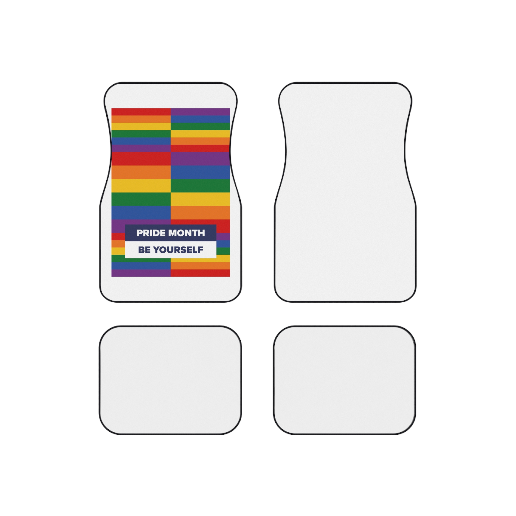 Lgbt Pride Month June Lesbian Gay Bisexual Transgender Lgbtq Flag Rainbow Vector(3) Car Mats Set Of 4