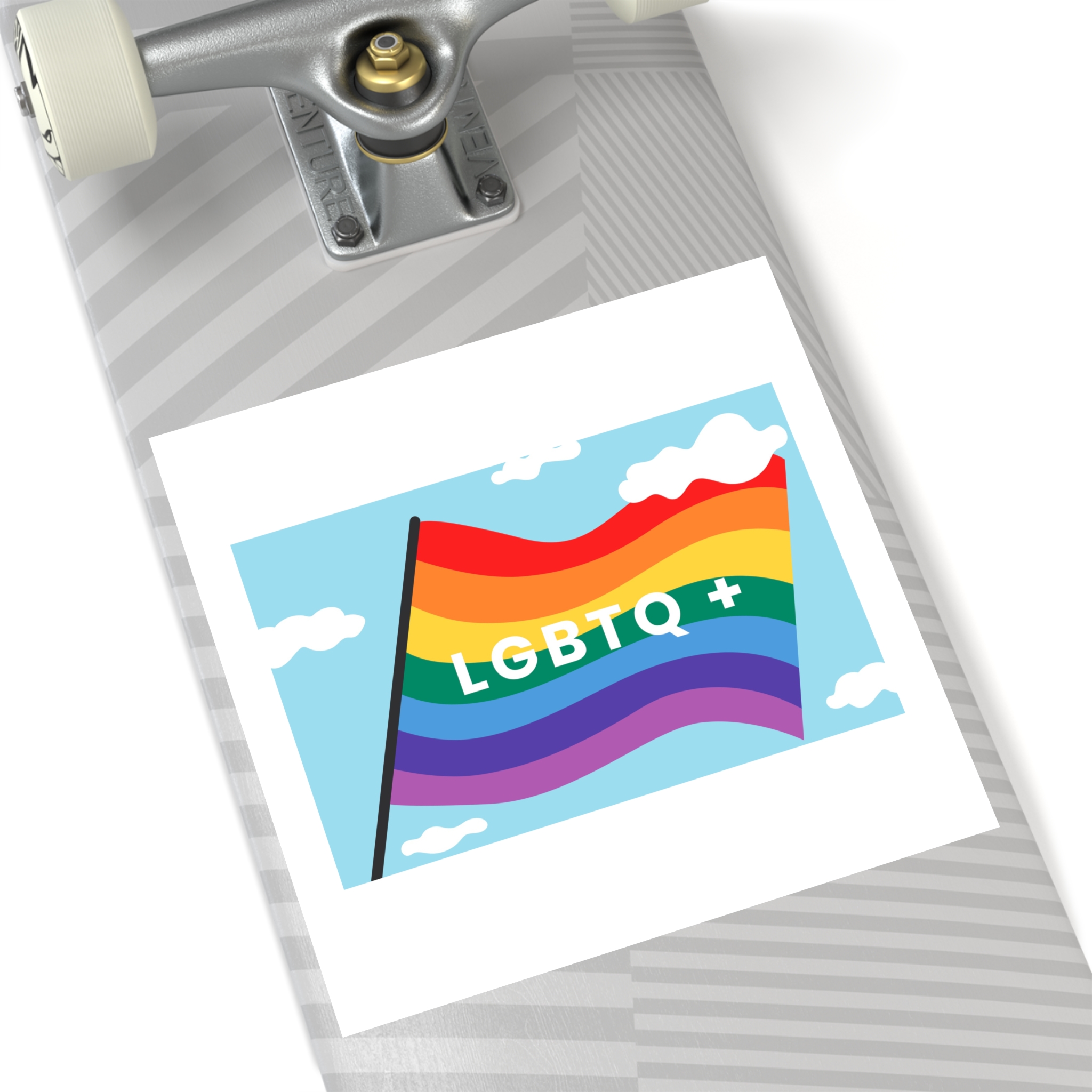 Rainbow Flag Banner Template Lgbtq Rights Laminate Stickers Square - Image 52