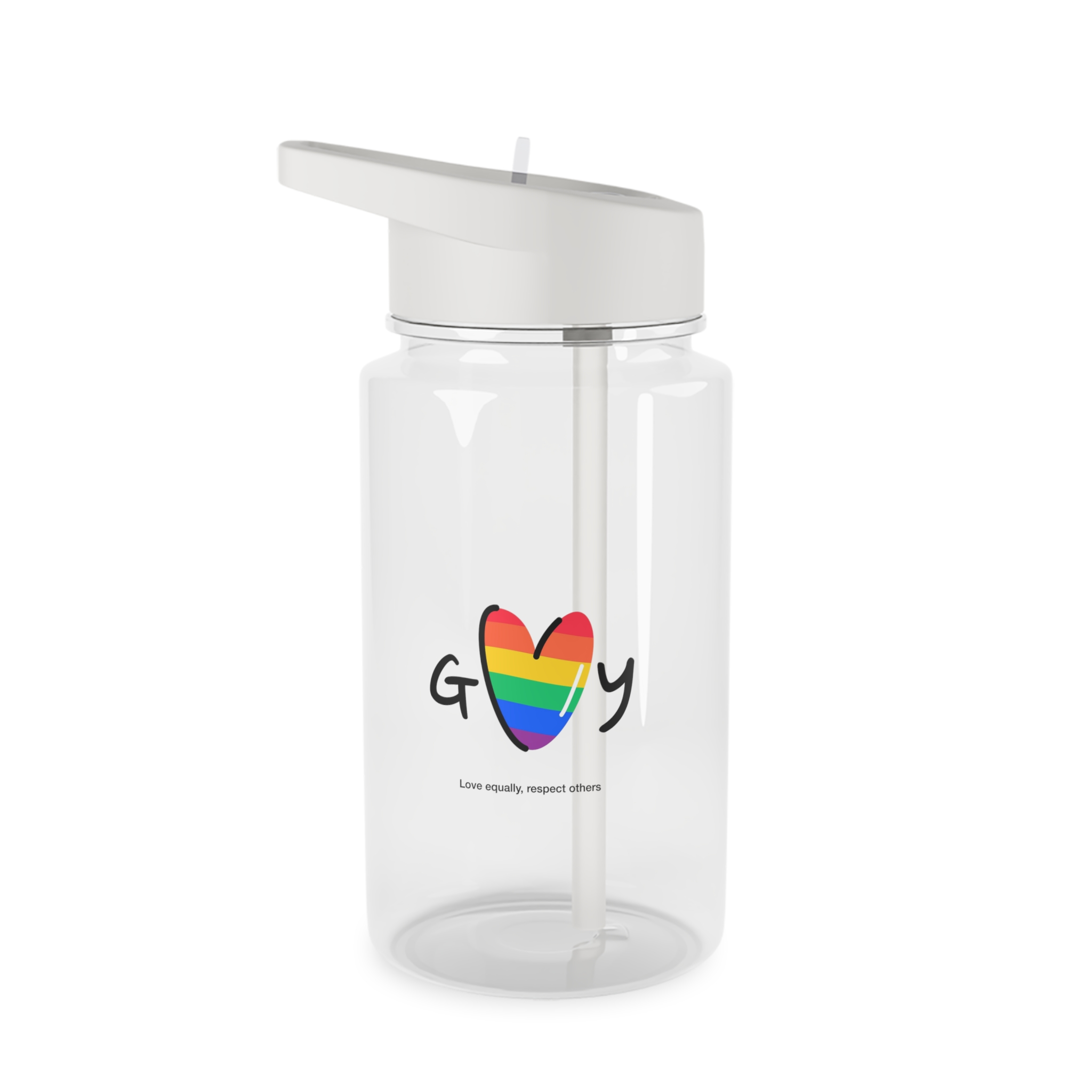 Love Letter Pride Rainbow Lettering Text Writing Pattern Freedom Love Heart Homo Colors Flag Parade Tritan Water Bottle