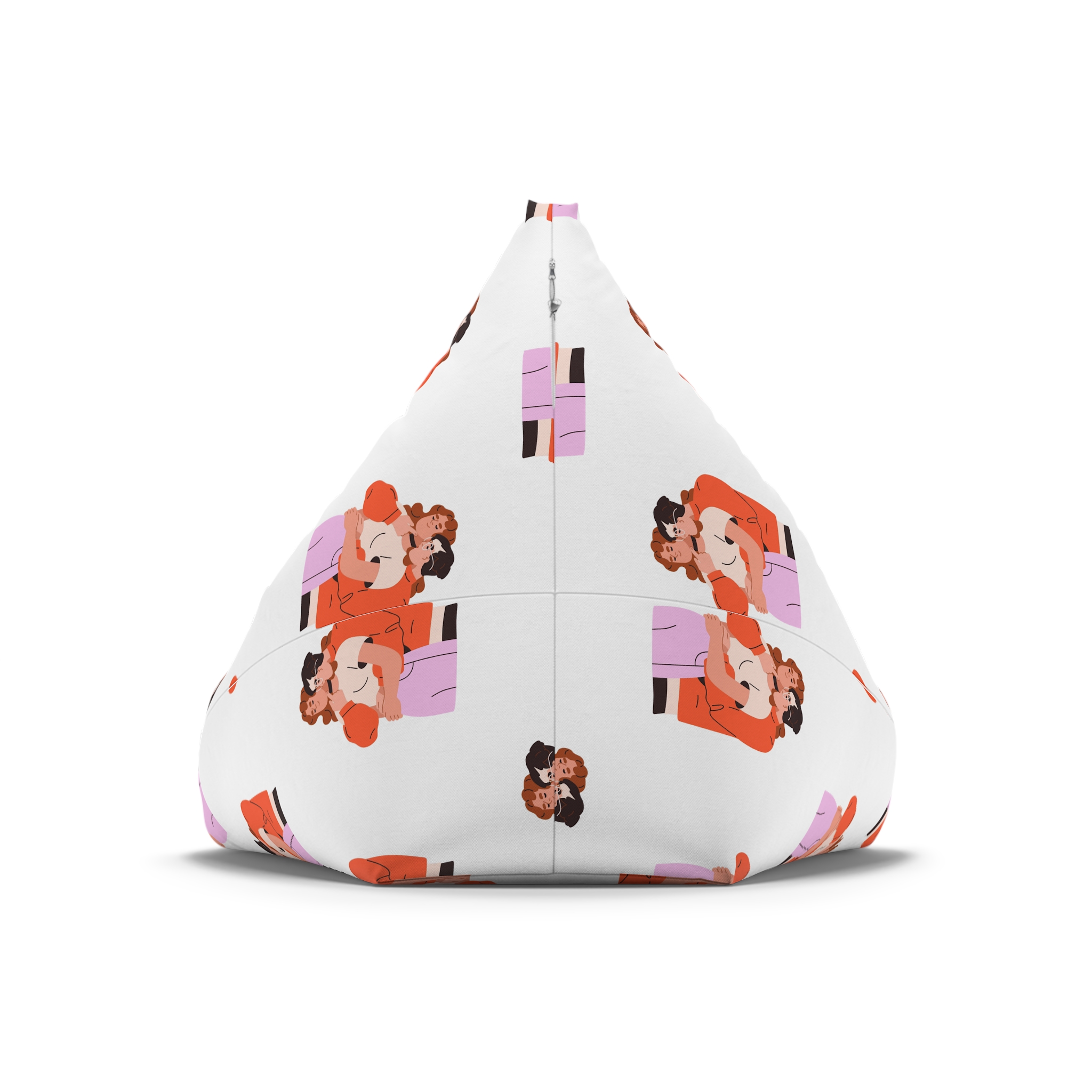 Lesbian Love Couple Girl Kissing Girlfriends Neck Female Lovers Passion Lgbt People Enamored Valentines Romantic Relationships Flat Graphic Vector Illustration Isolated White Background Bean Bag... - Image 6