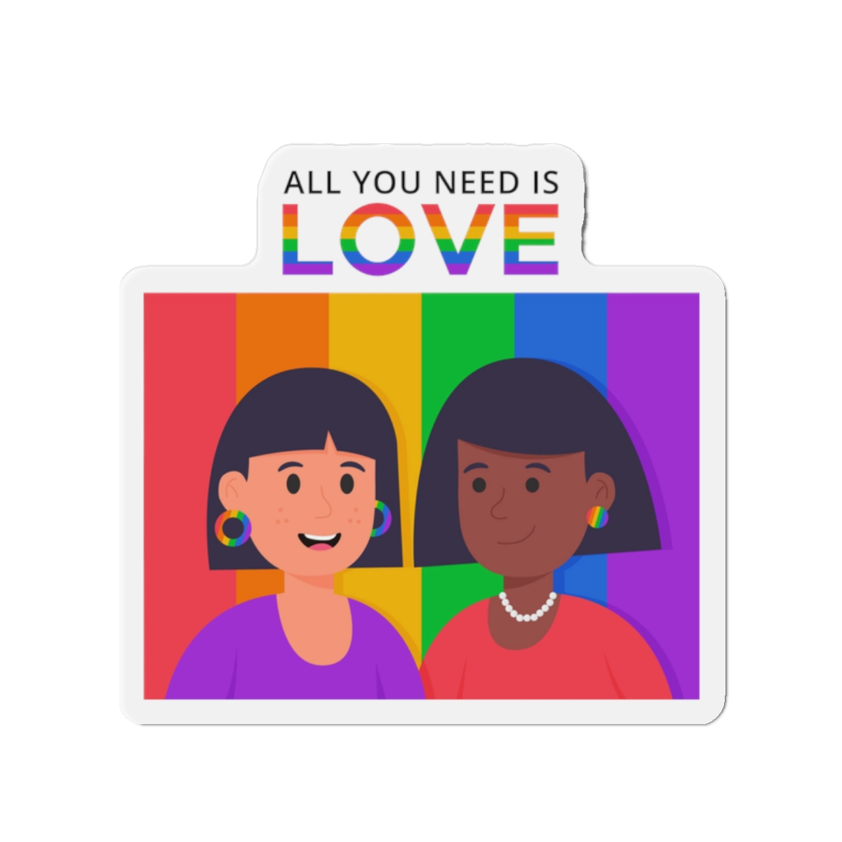 Flat Pride Day Illustration Die Cut Magnets
