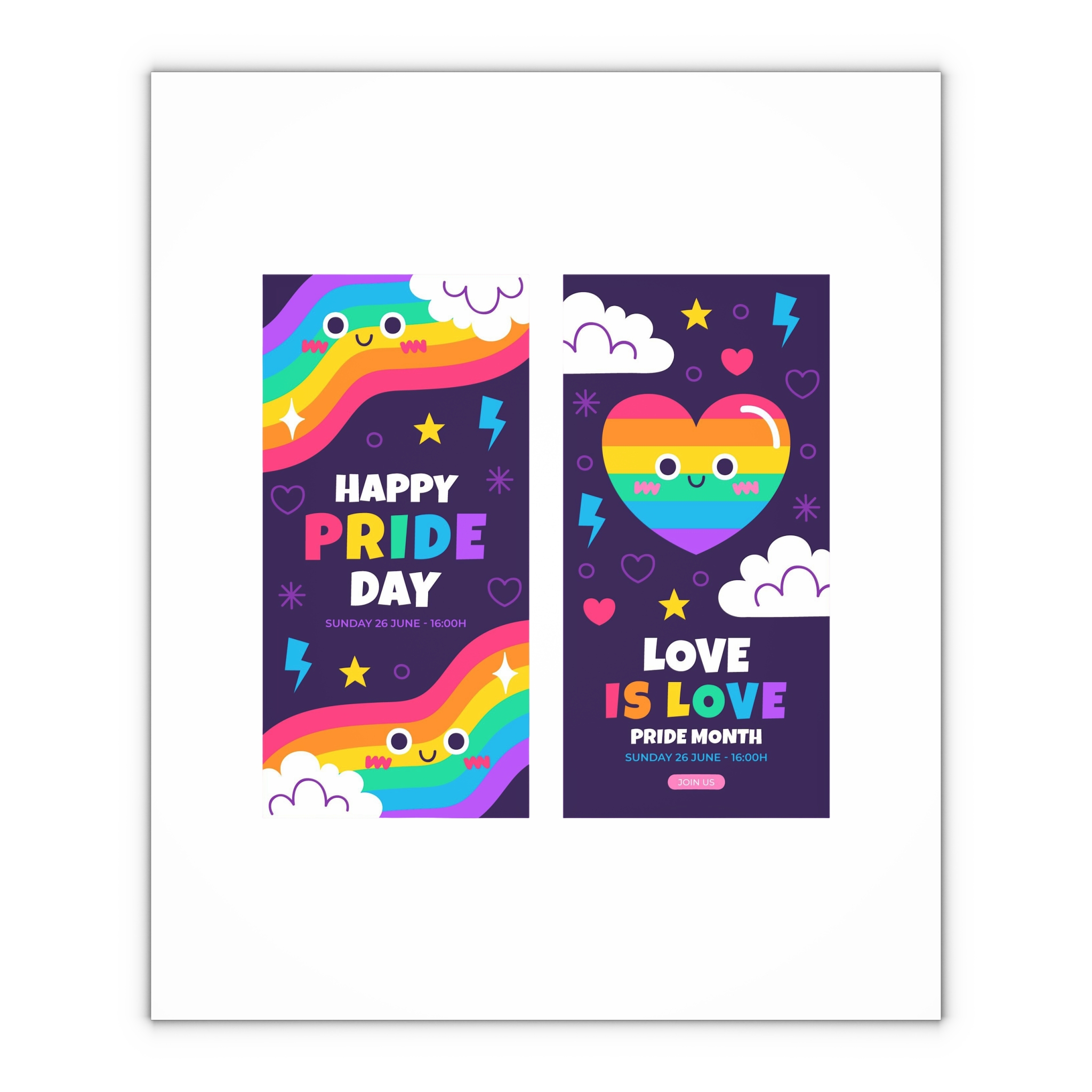 Flat Pride Month Vertical Banners Collection Gift Wrapping Paper Sheets 1pc - Image 4