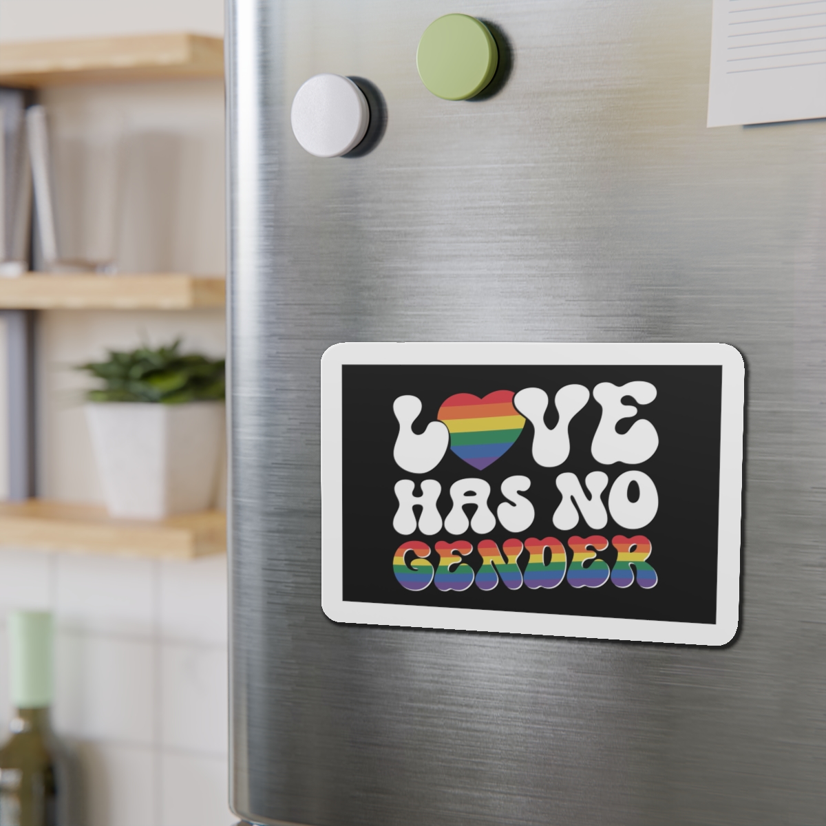 Rainbow Sign That Says Love No Women No Gender(1) Die Cut Magnets - Image 15