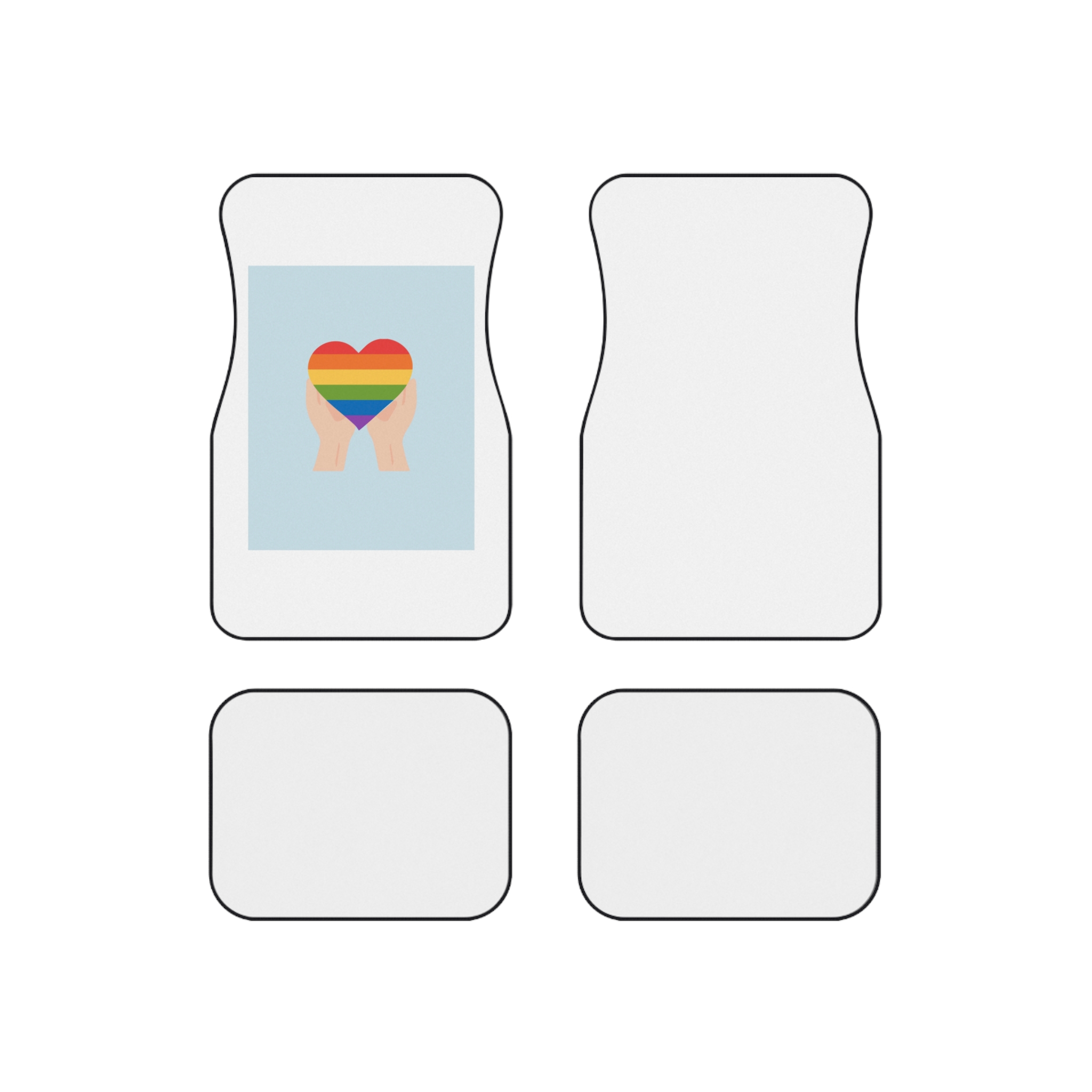 Pride Lgbt Card Support Love Poster That Says Rainbow Heart It Car Mats Set Of 4