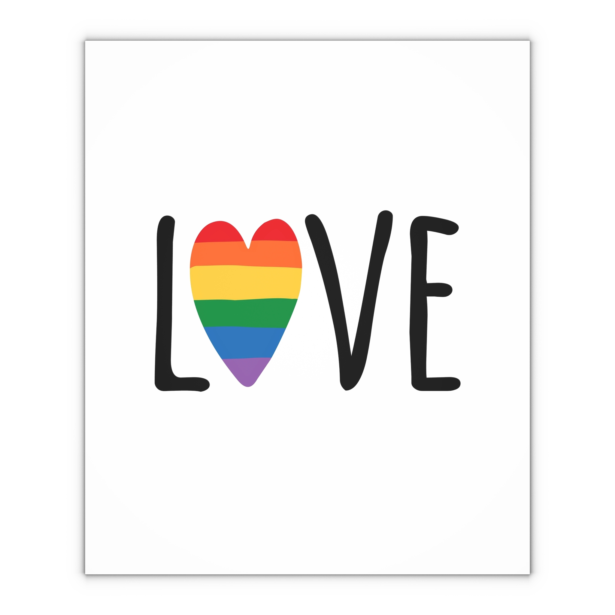 Hand Drawn Love Lgbt Pride Lettering With Rainbow Flag Heart Gift Wrapping Paper Sheets 1pc - Image 4